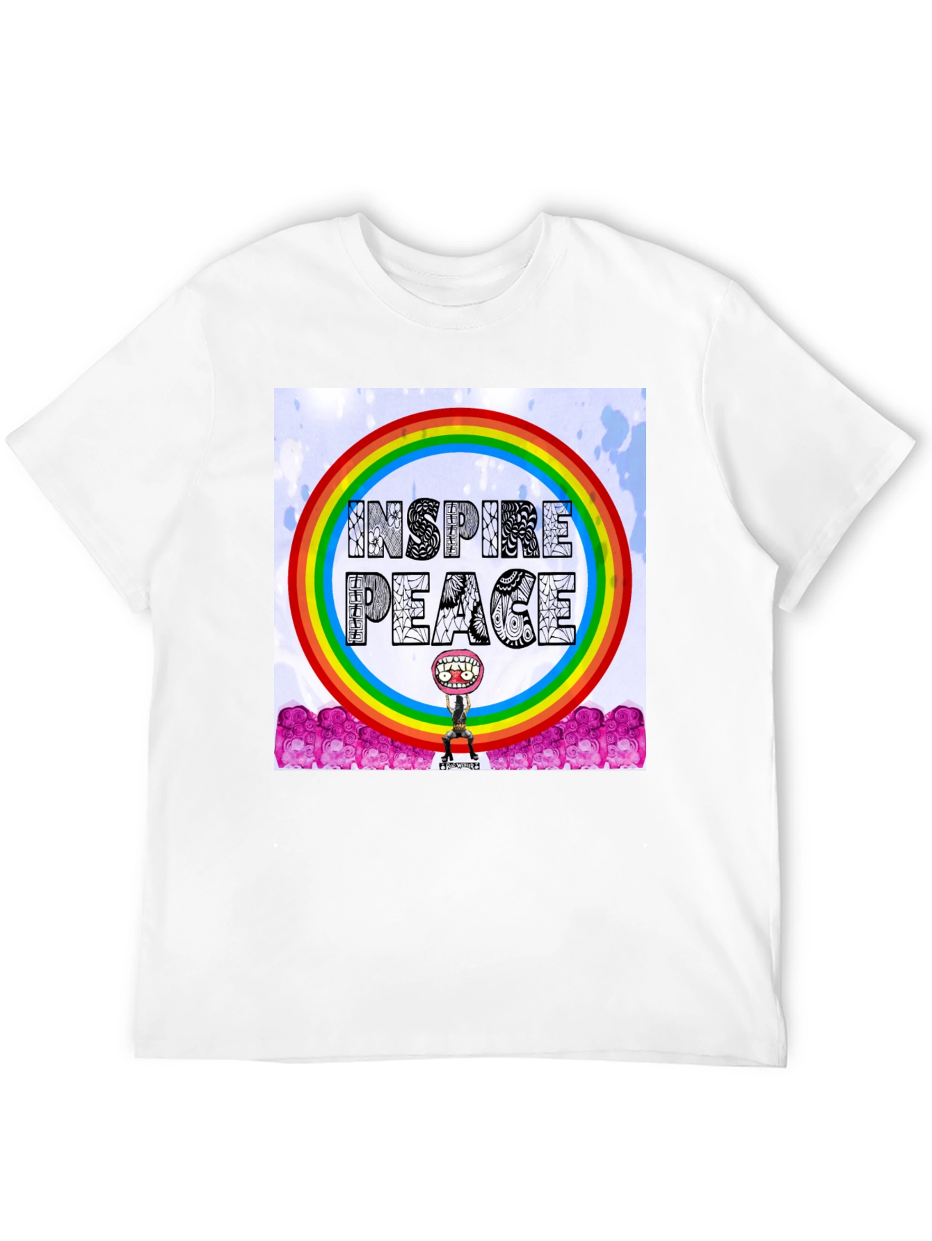 Inspire Peace Graphic Tee - Rainbow Design
