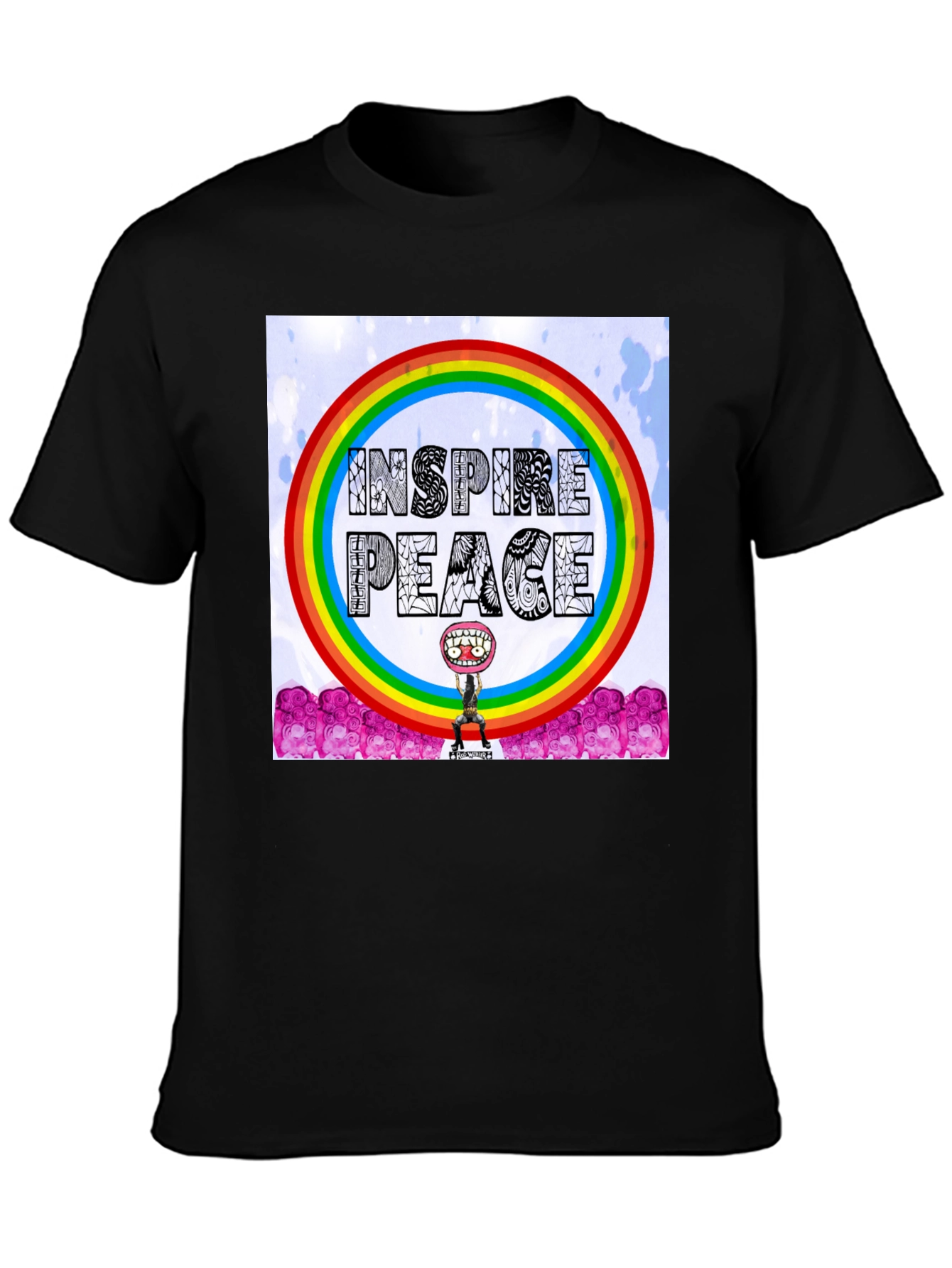 Inspire Peace Graphic Tee - Rainbow Design