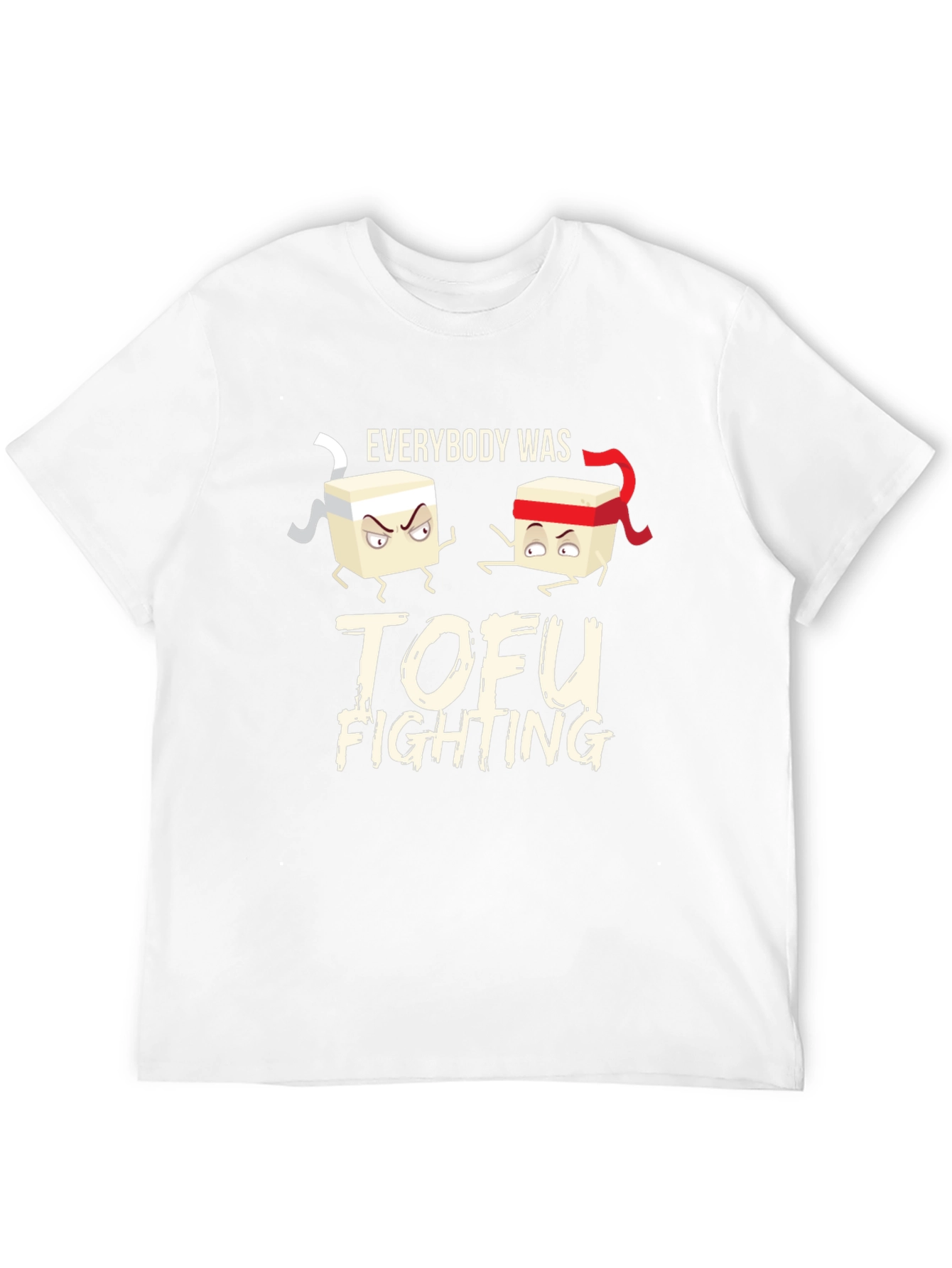 Tofu Fighting Graphic Tee - Soft Cotton Crew Neck
