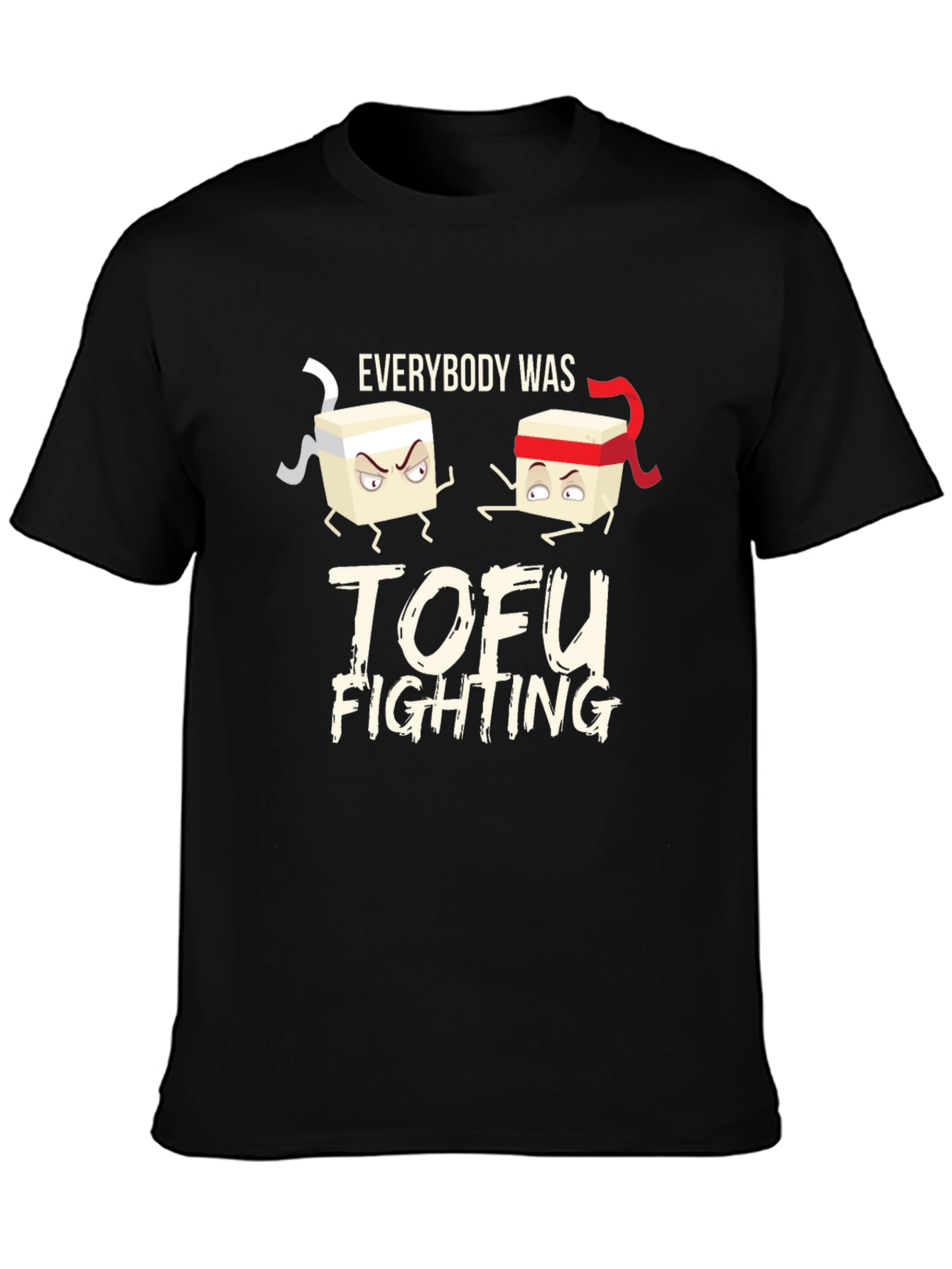 Tofu Fighting Graphic Tee - Soft Cotton Crew Neck