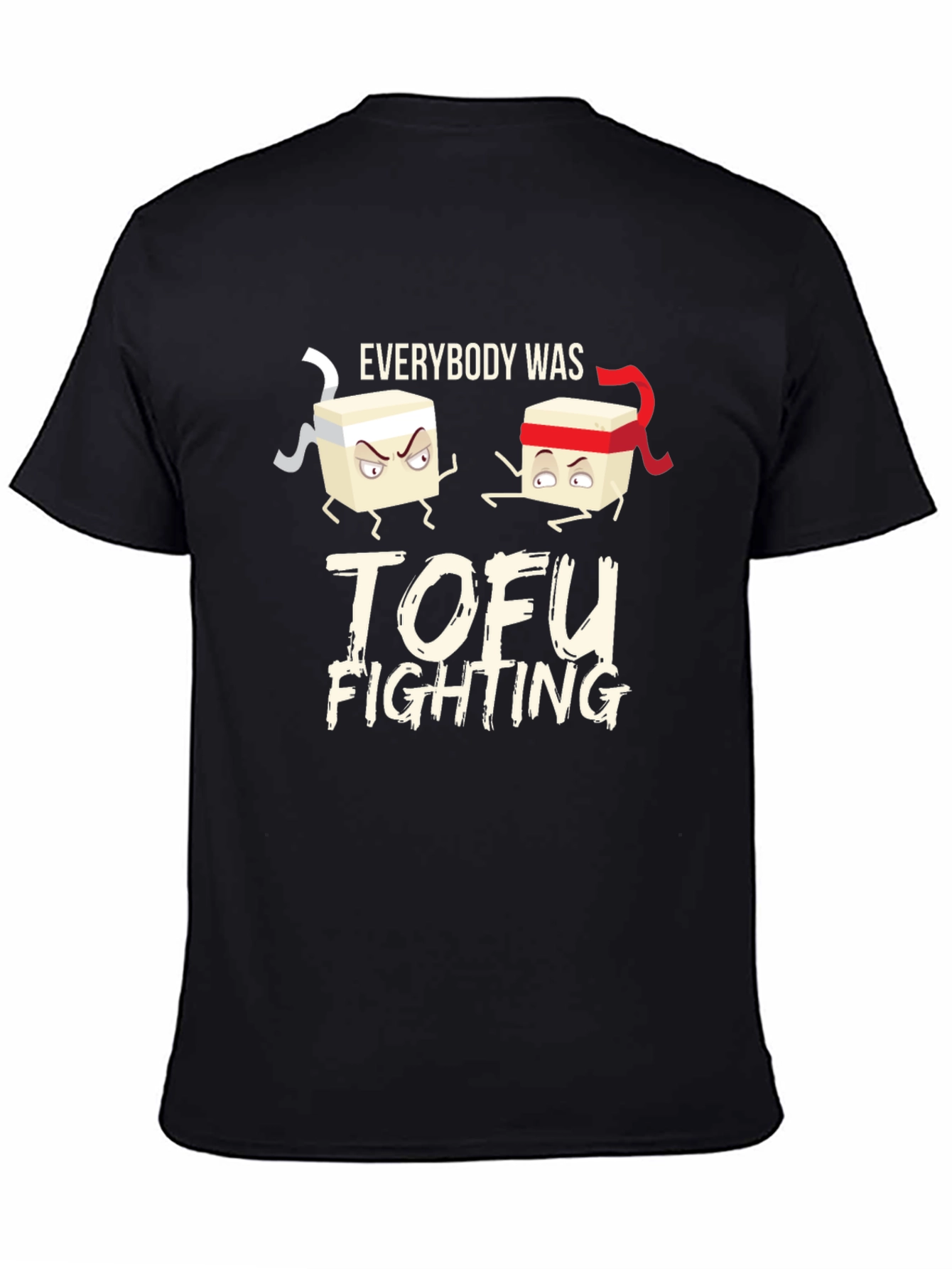 Tofu Fighting Graphic Tee - Soft Cotton Crew Neck