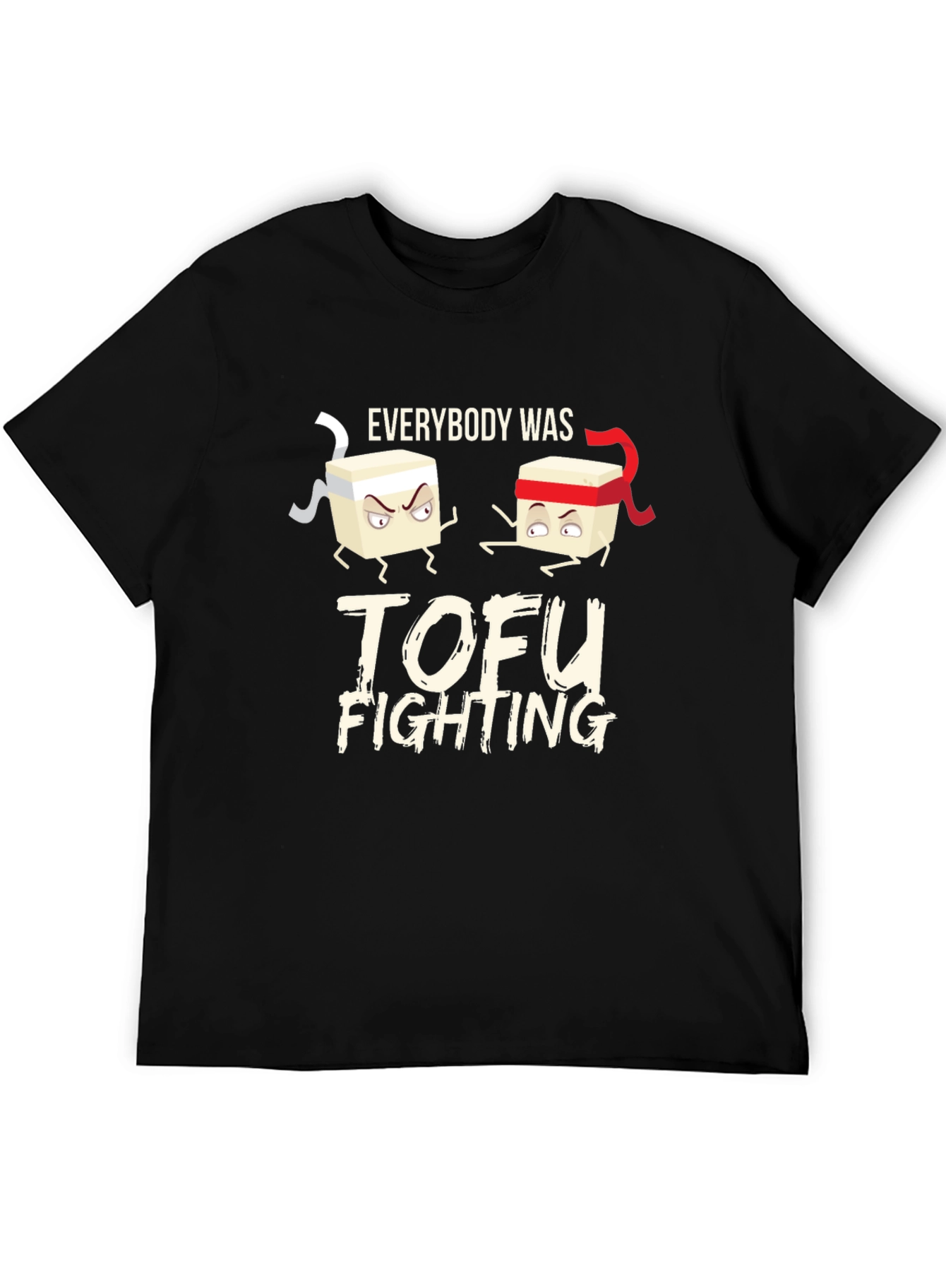 Tofu Fighting Graphic Tee - Soft Cotton Crew Neck