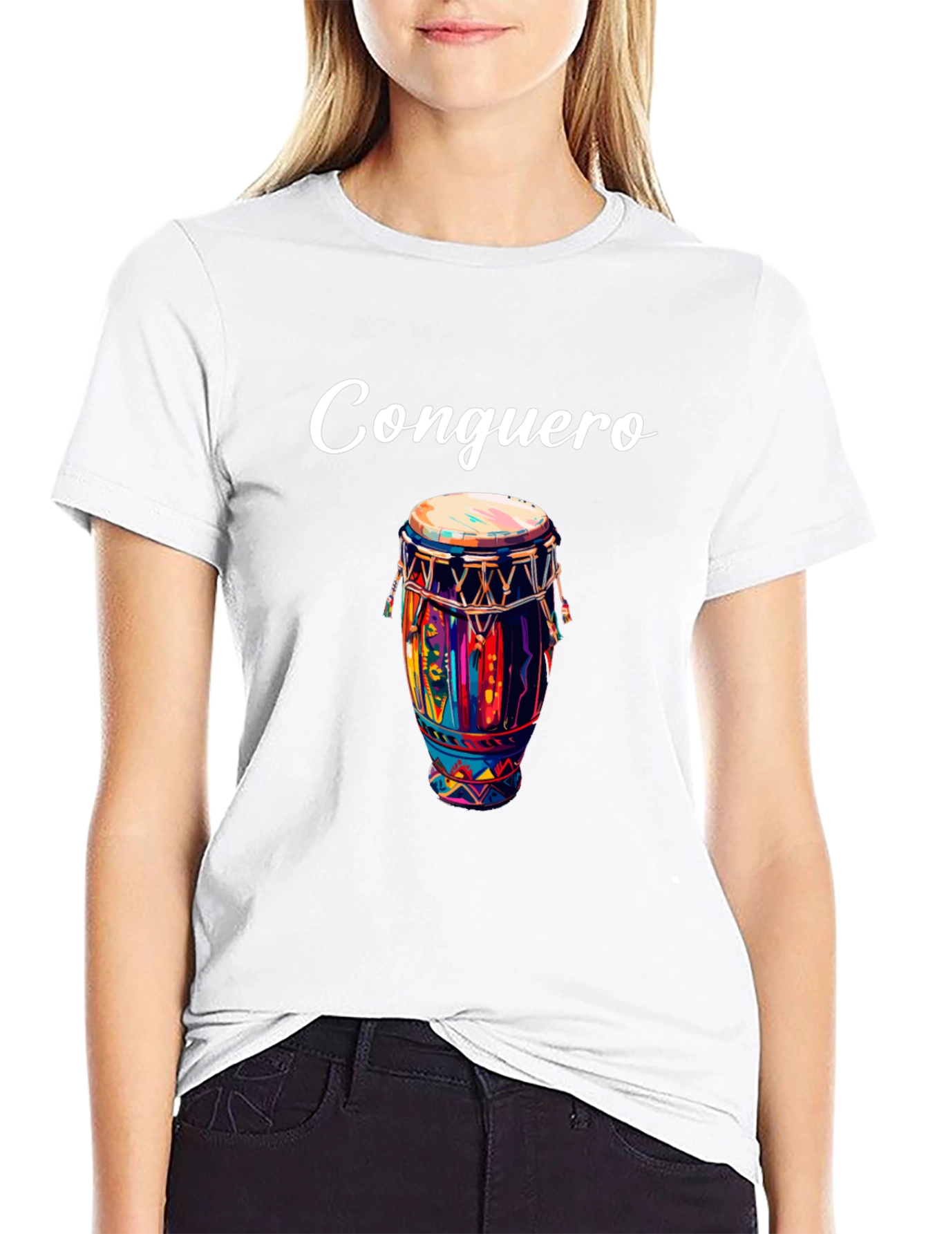 Conguero Drum T-Shirt - Unique Musical Design
