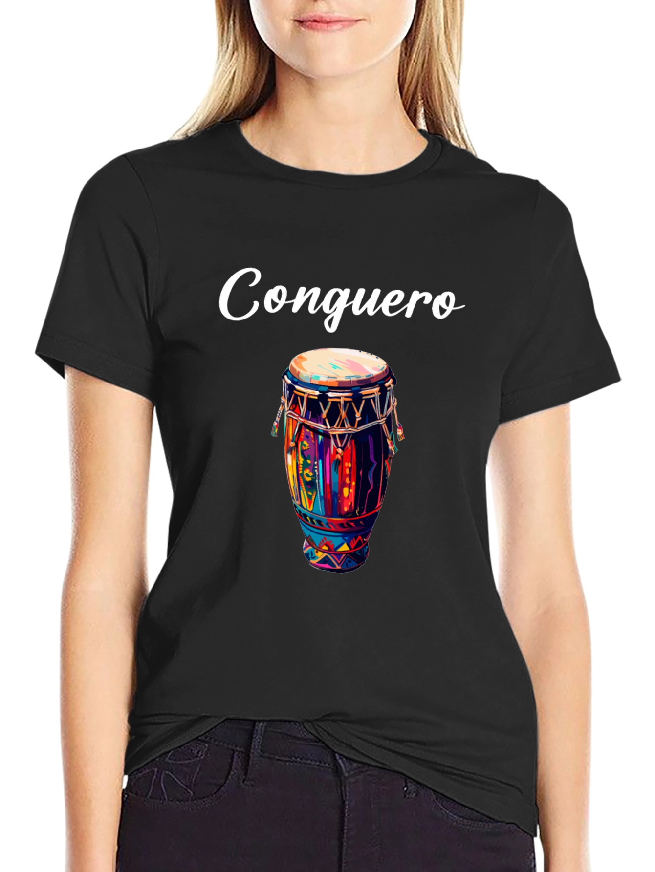 Conguero Drum T-Shirt - Unique Musical Design