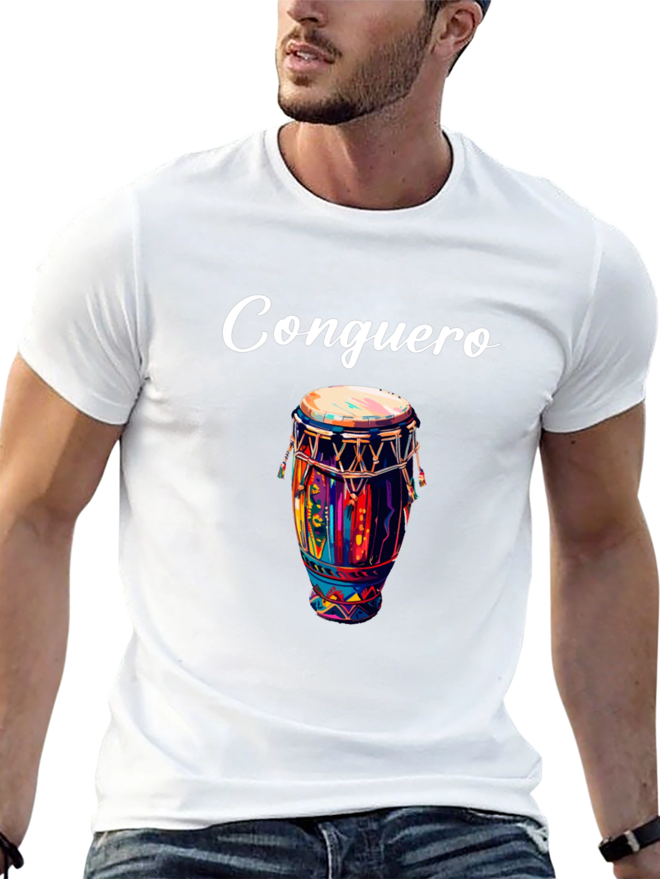 Conguero Drum T-Shirt - Unique Musical Design