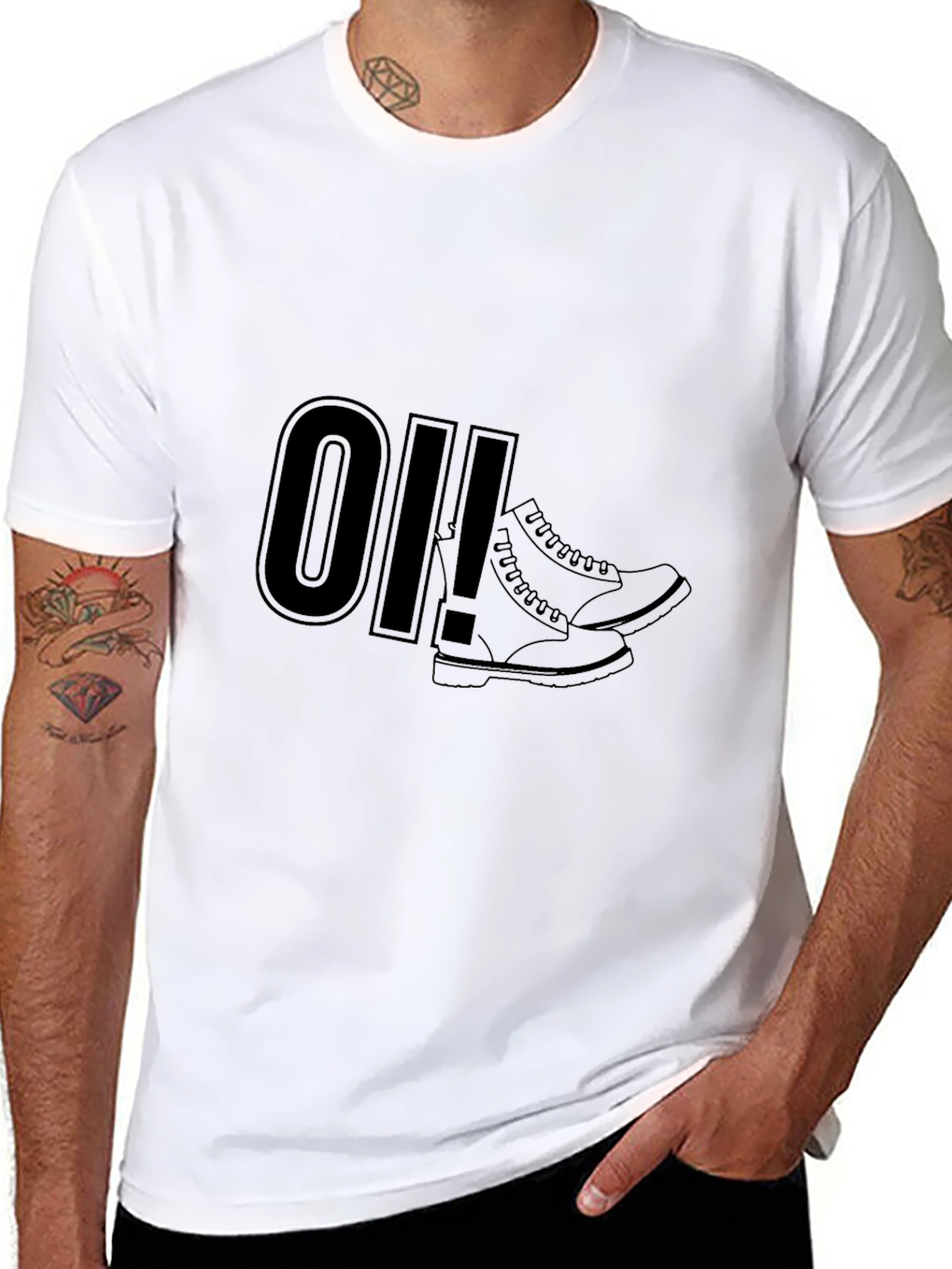 Oi! Boots Graphic Tee - Black Punk Rock Style