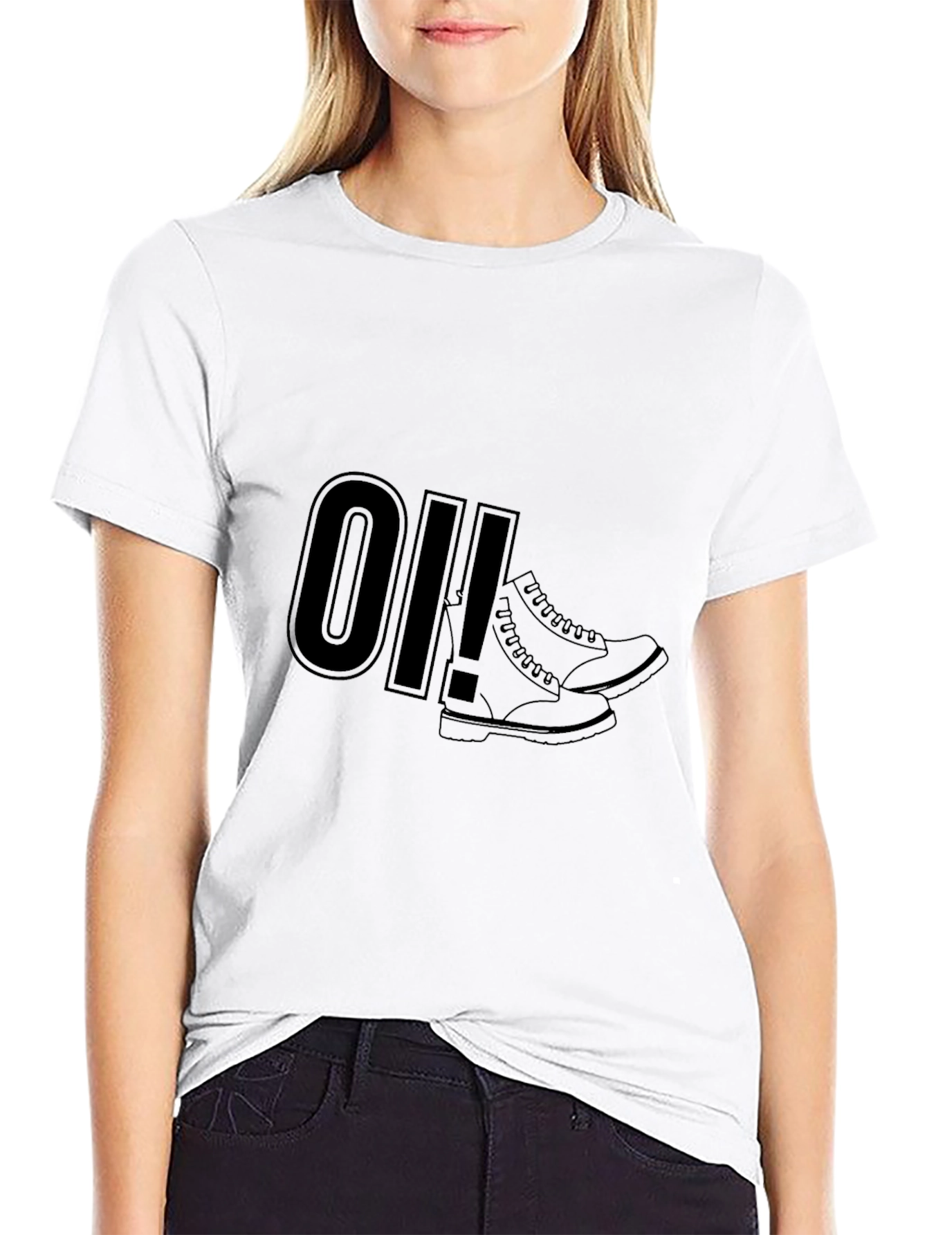 Oi! Boots Graphic Tee - Black Punk Rock Style