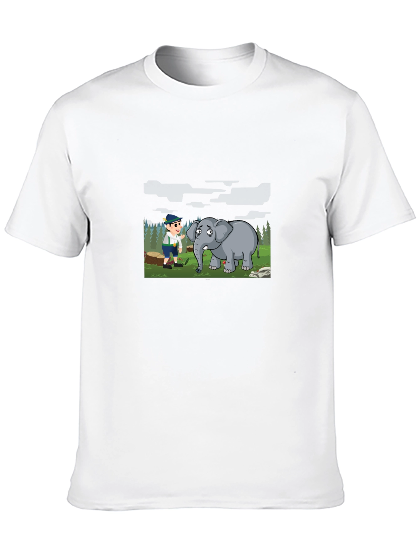 Cartoon Graphic Print Black Tee