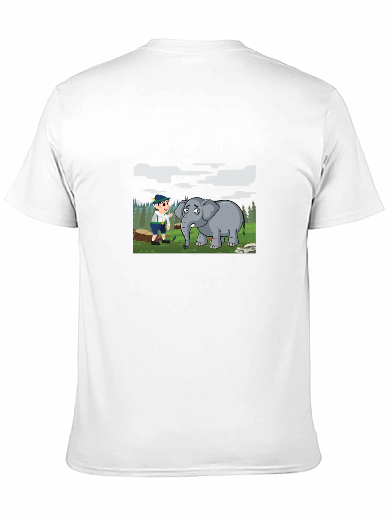 Cartoon Graphic Print Black Tee