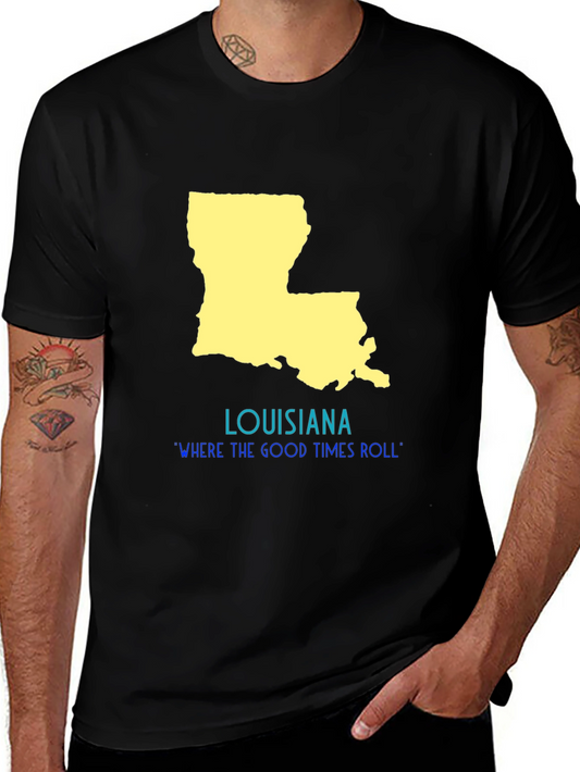 Louisiana State Map T-Shirt - Where the Good Times Roll