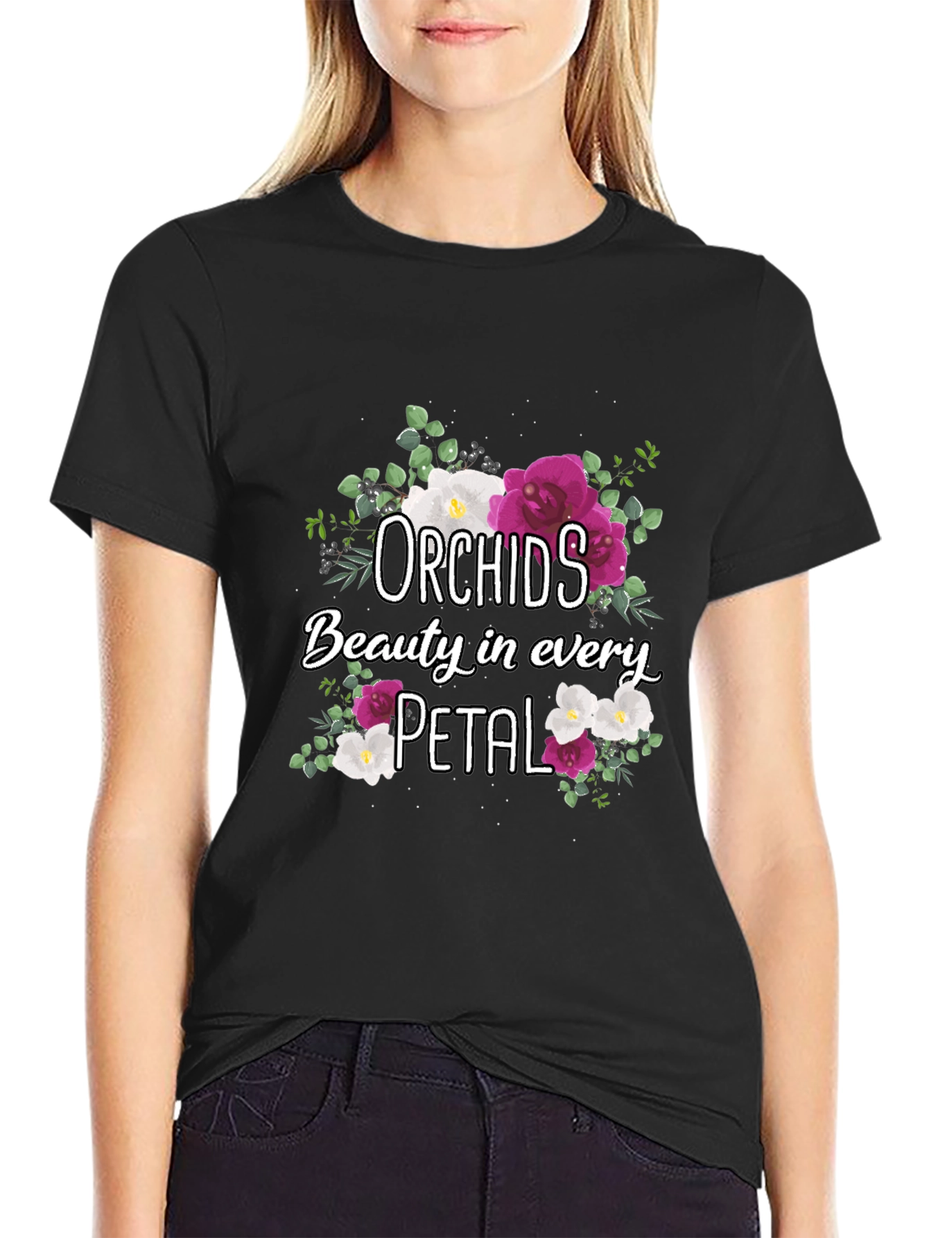Orchids Floral T-Shirt Beauty in Every Petal