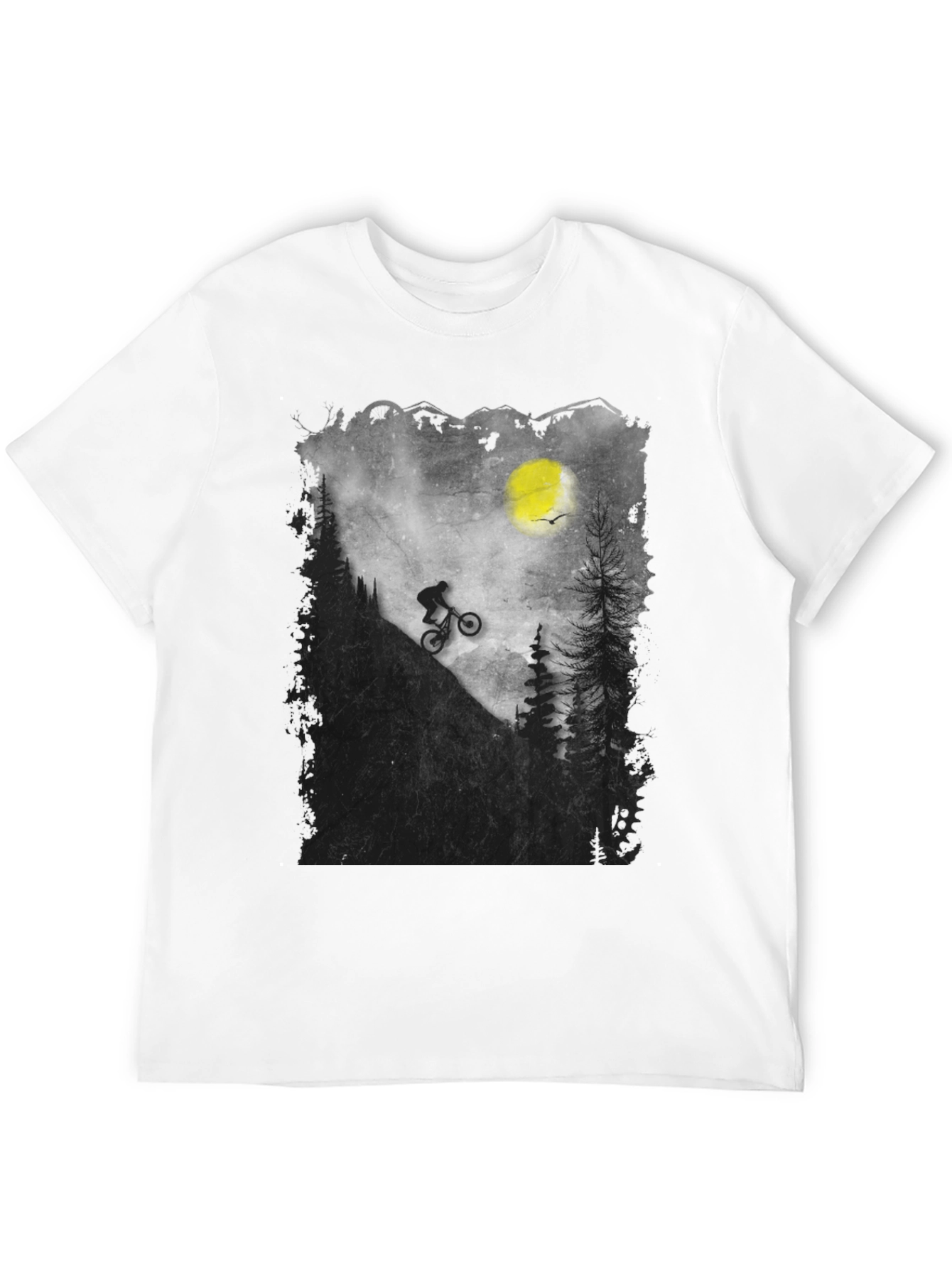 Mountain Biker Silhouette Graphic Tee
