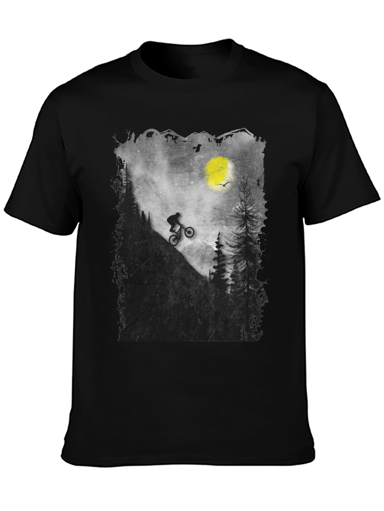 Mountain Biker Silhouette Graphic Tee