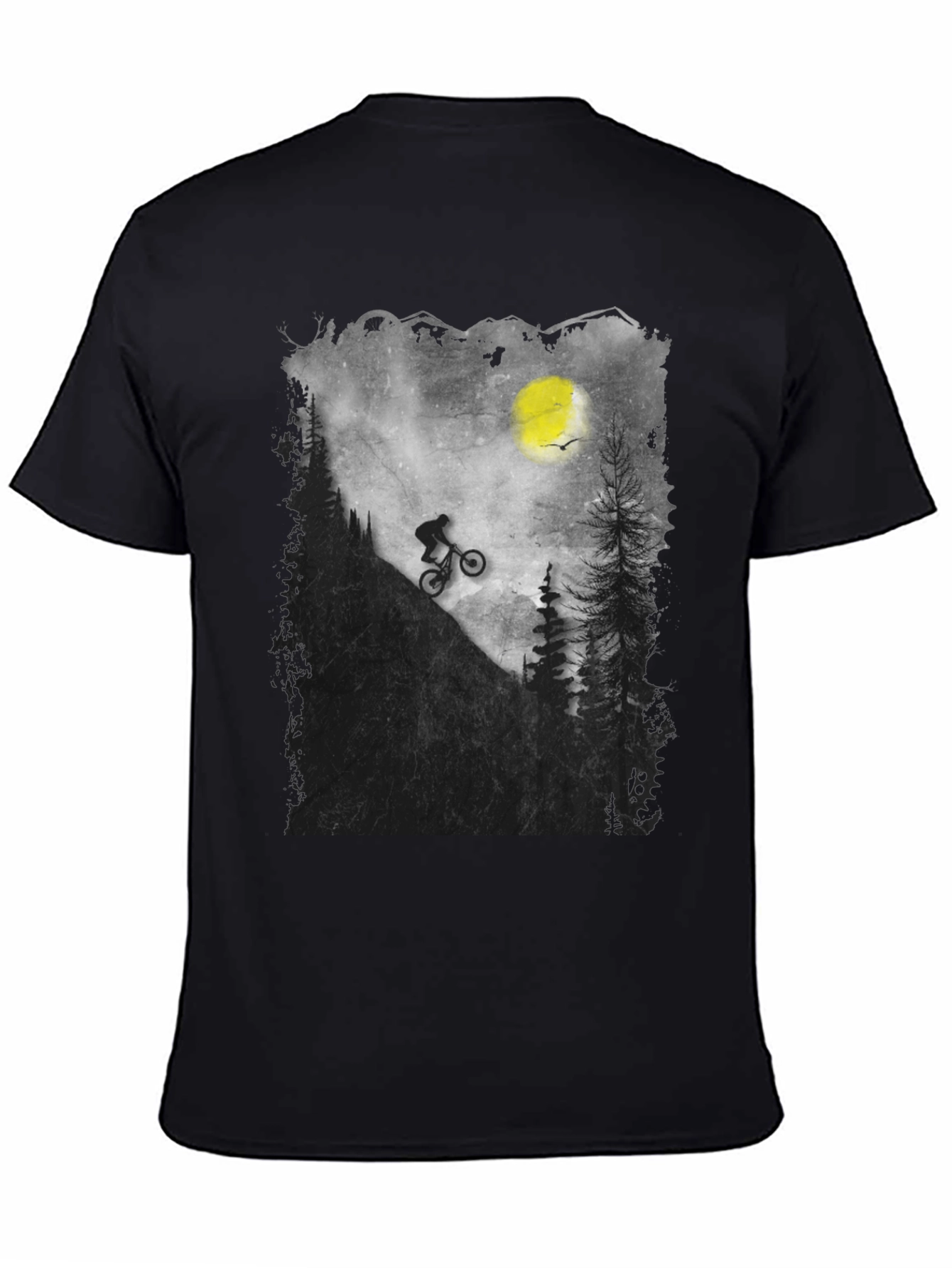 Mountain Biker Silhouette Graphic Tee