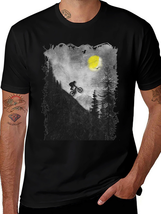 Mountain Biker Silhouette Graphic Tee