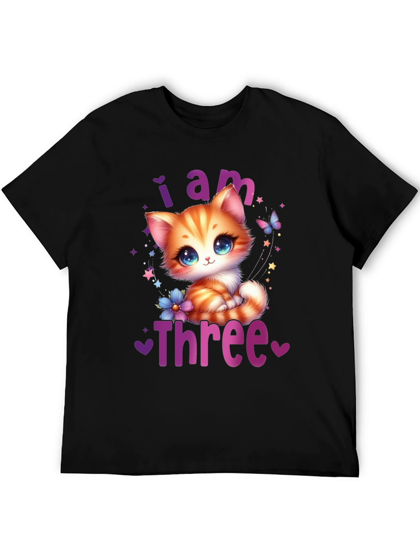Cute I am Three Birthday Kitten T-Shirt