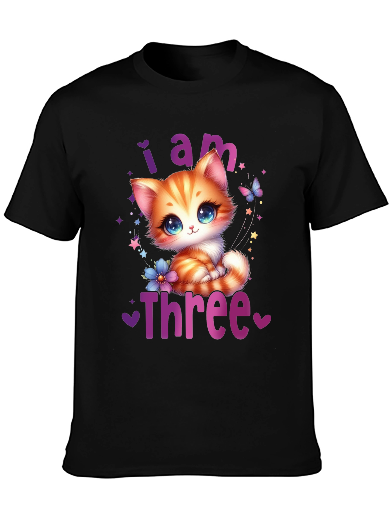 Cute I am Three Birthday Kitten T-Shirt