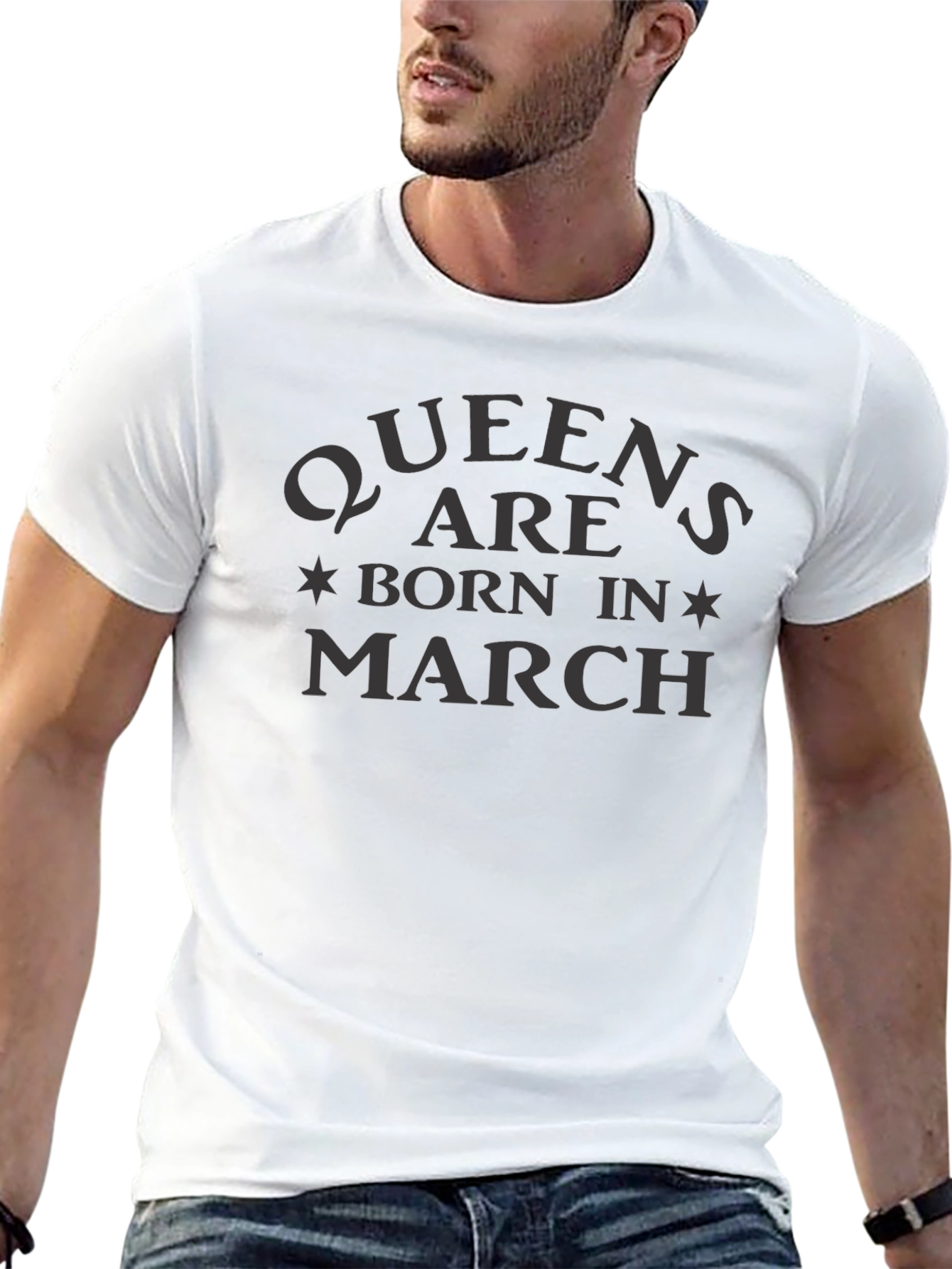 Queens Are Born In March Black T-Shirt
