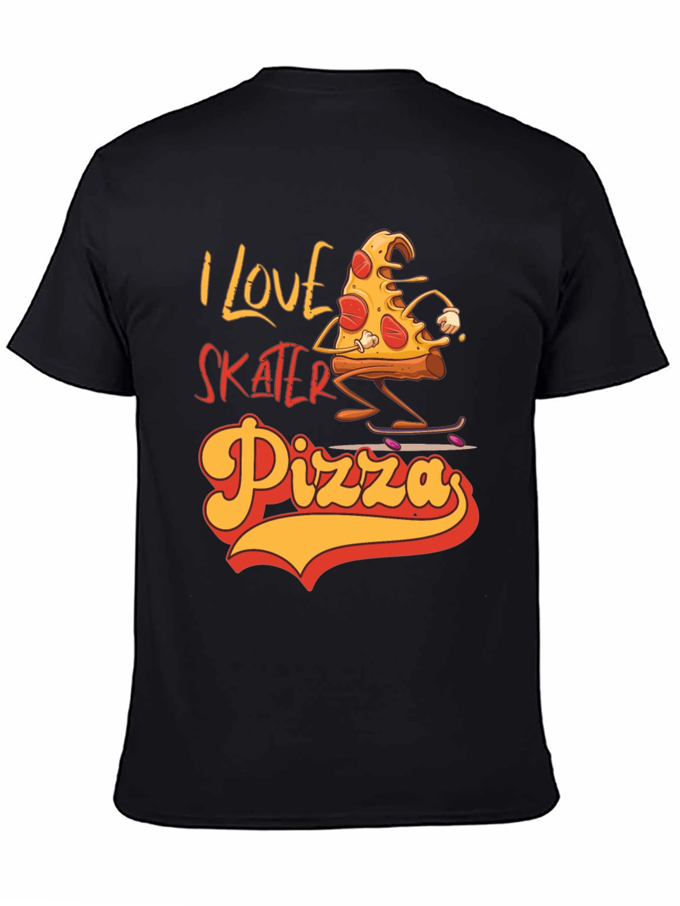 I Love Skater Pizza Graphic T-Shirt