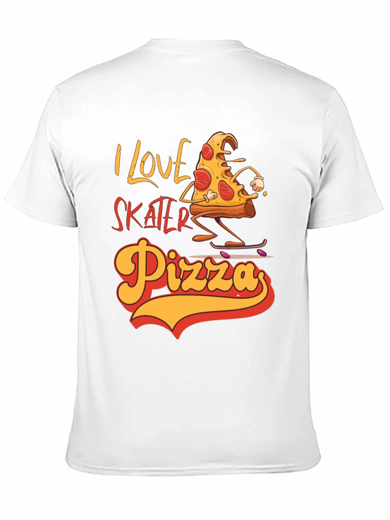 I Love Skater Pizza Graphic T-Shirt