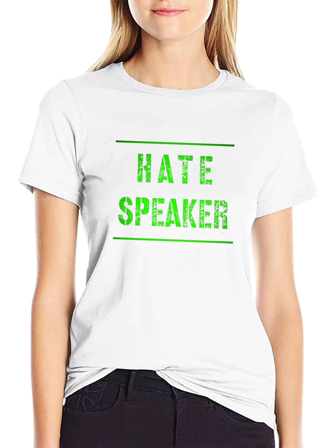Hate Speaker Graphic Tee - Black Cotton T-Shirt