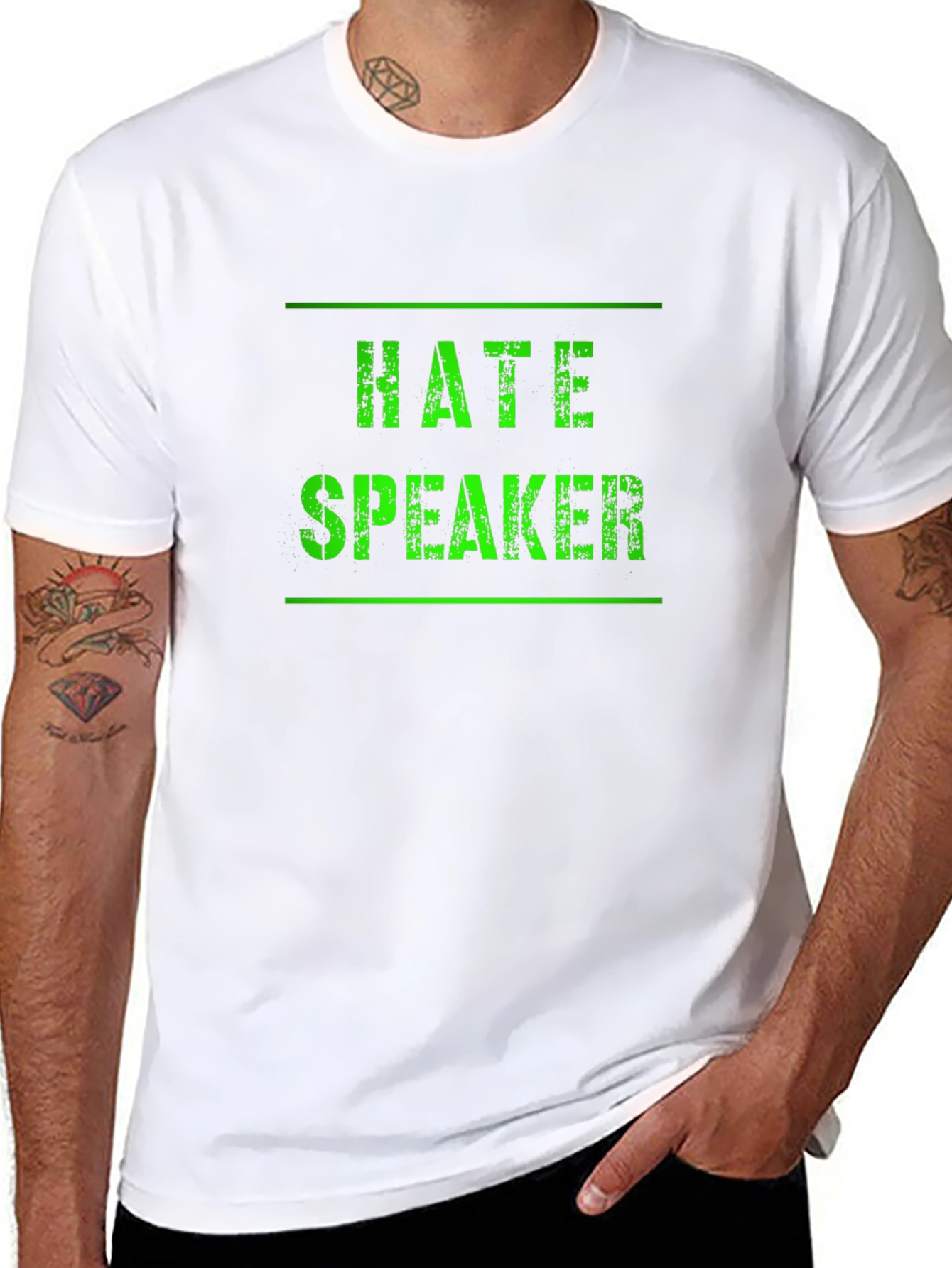 Hate Speaker Graphic Tee - Black Cotton T-Shirt