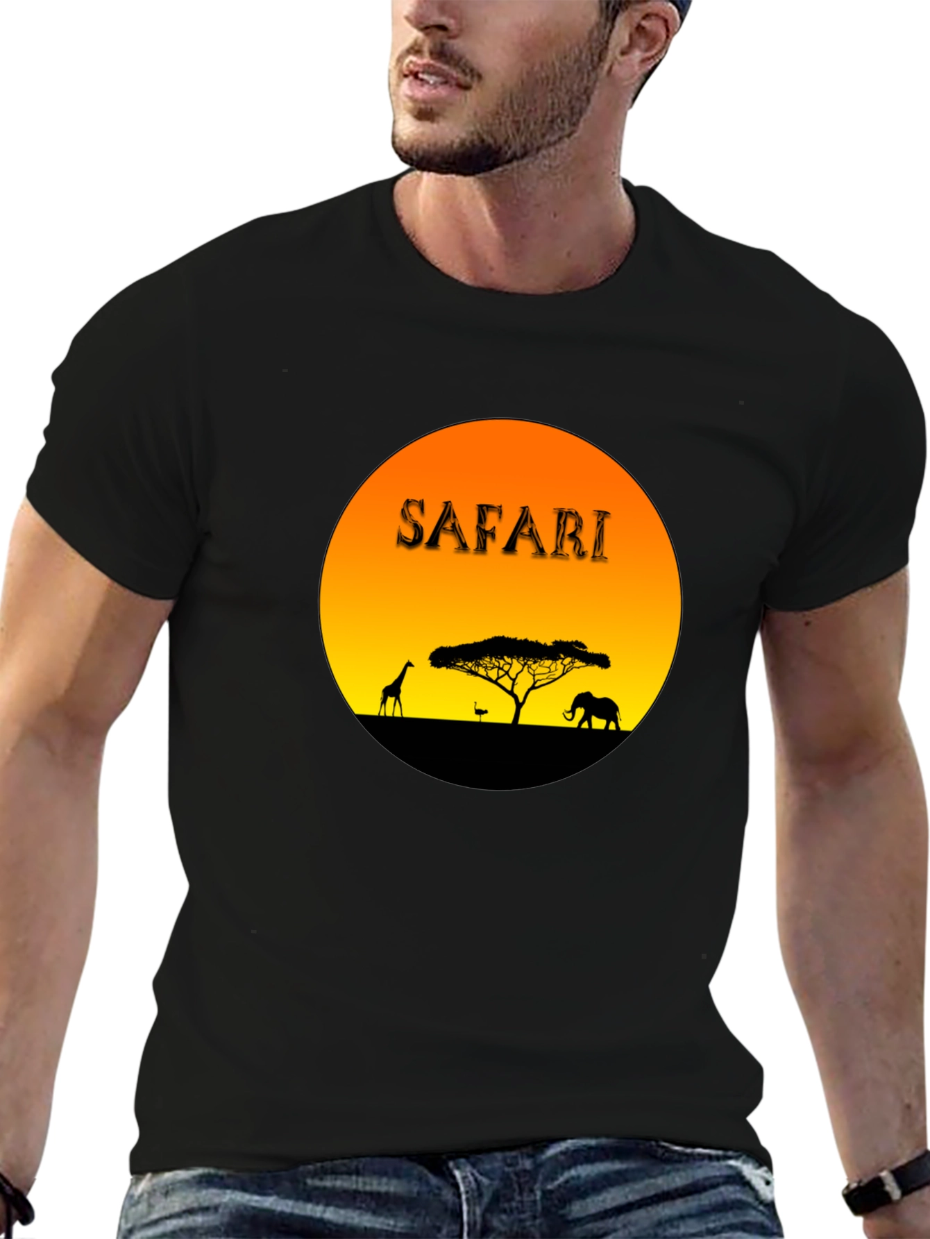 Safari Sunset Graphic T-Shirt