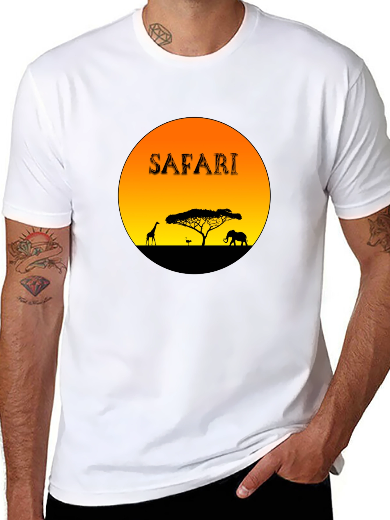 Safari Sunset Graphic T-Shirt
