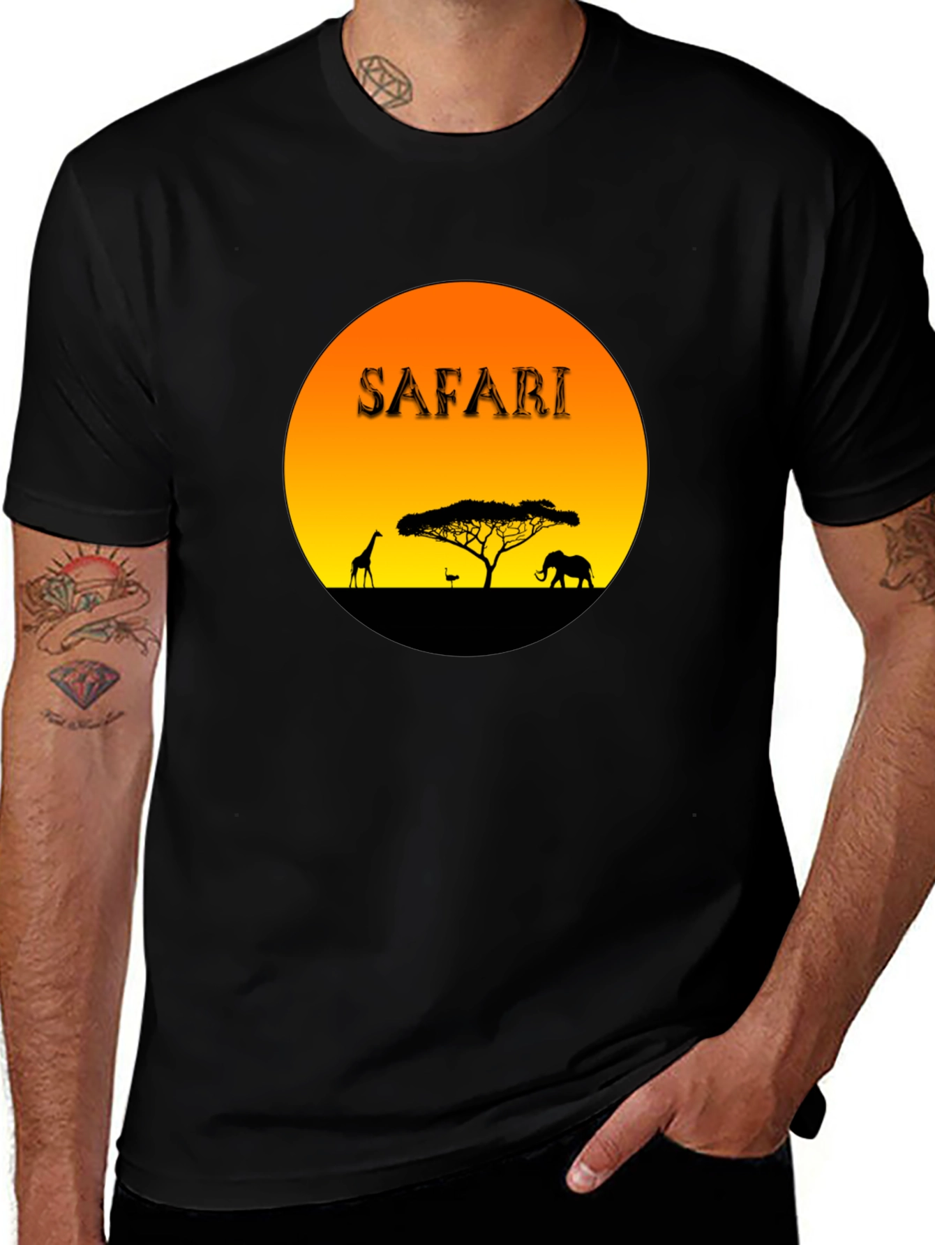 Safari Sunset Graphic T-Shirt