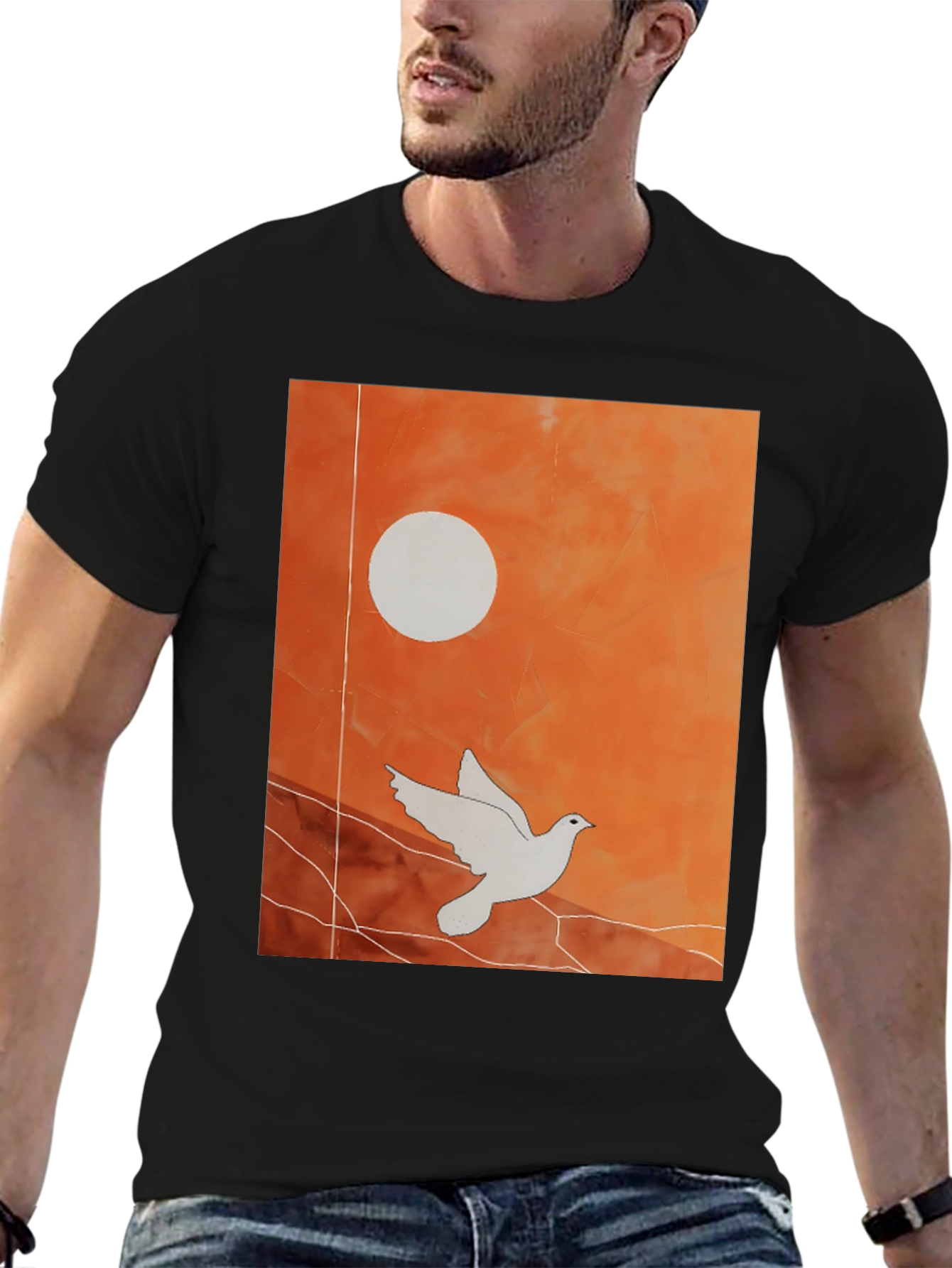 Dove Graphic Tee - Stylish Black T-Shirt