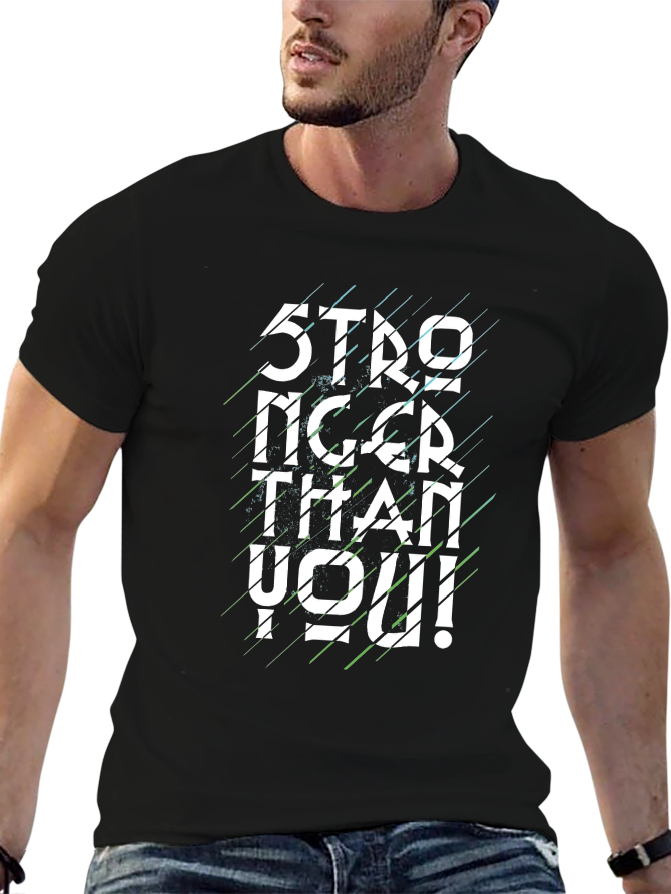 Stronger Than You Graphic Tee - Black