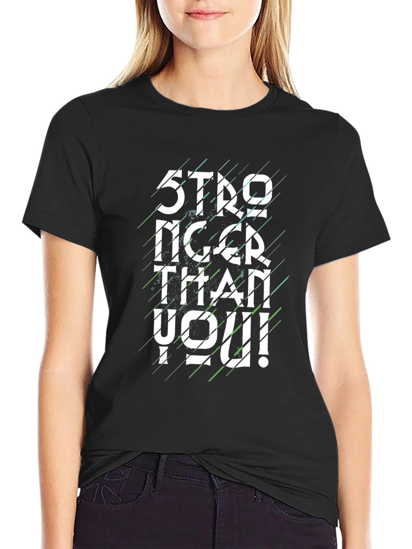 Stronger Than You Graphic Tee - Black