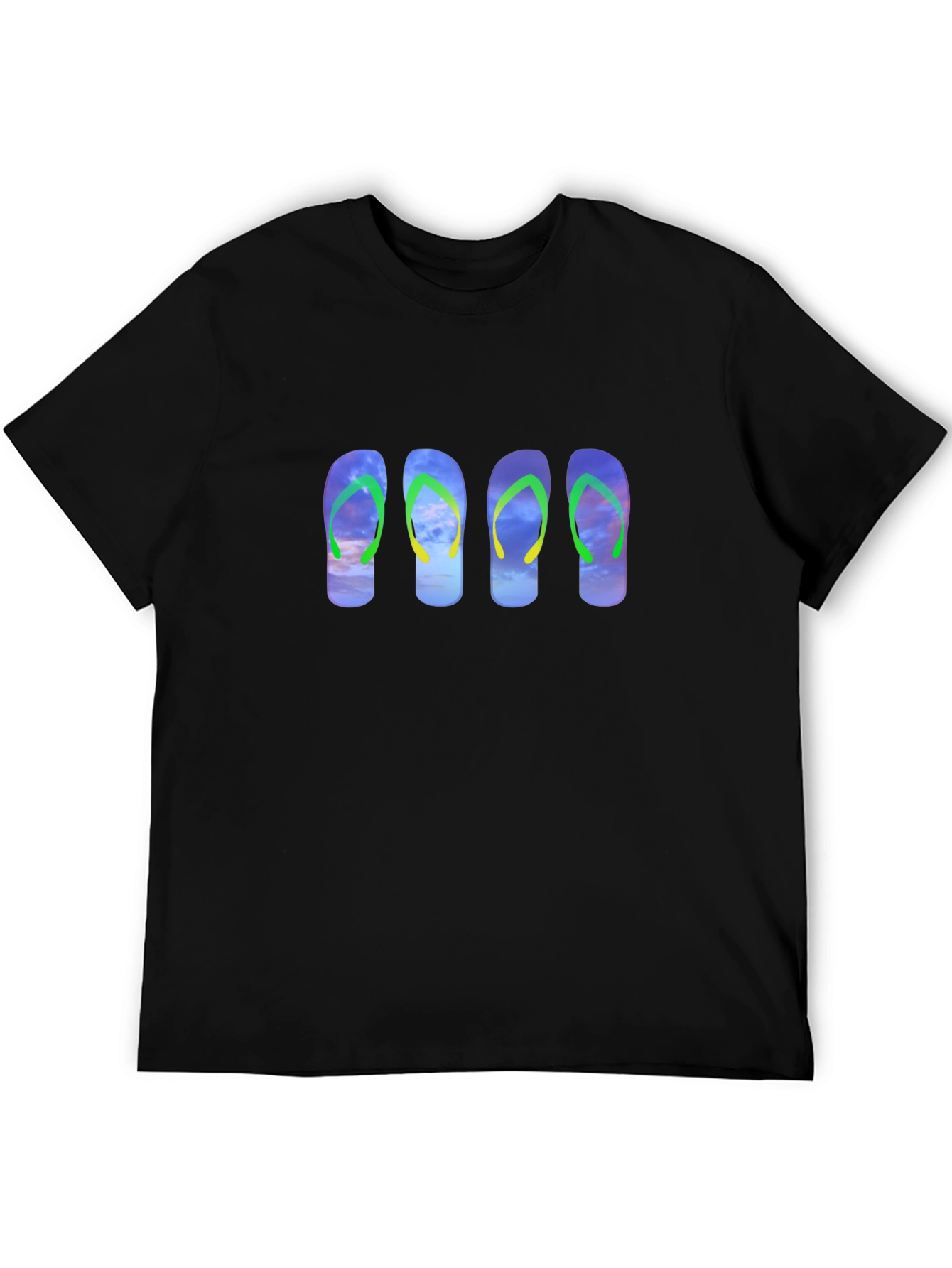 Flip Flop Sky Graphic Black Tee