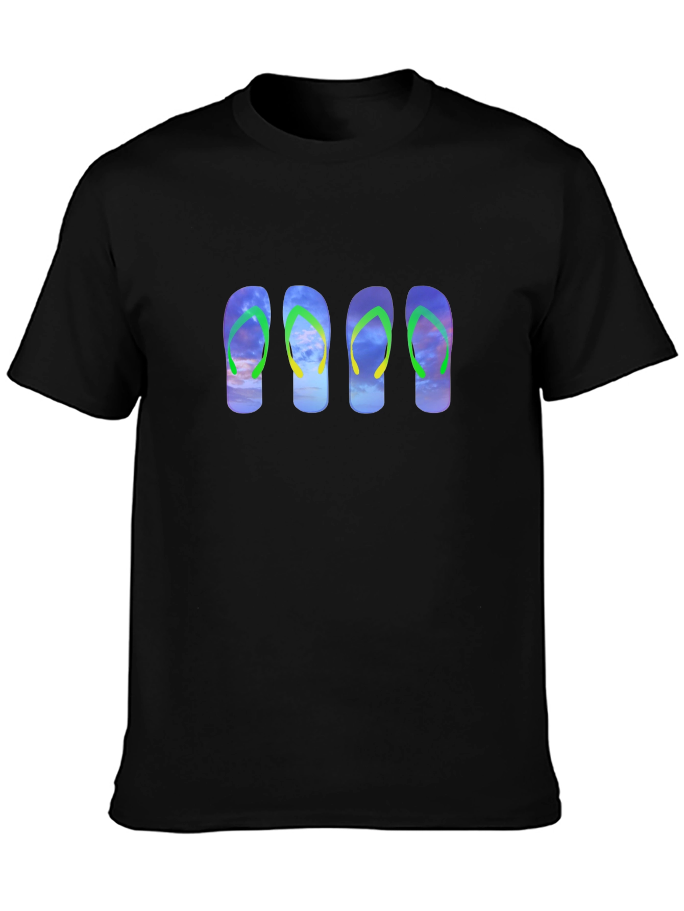 Flip Flop Sky Graphic Black Tee