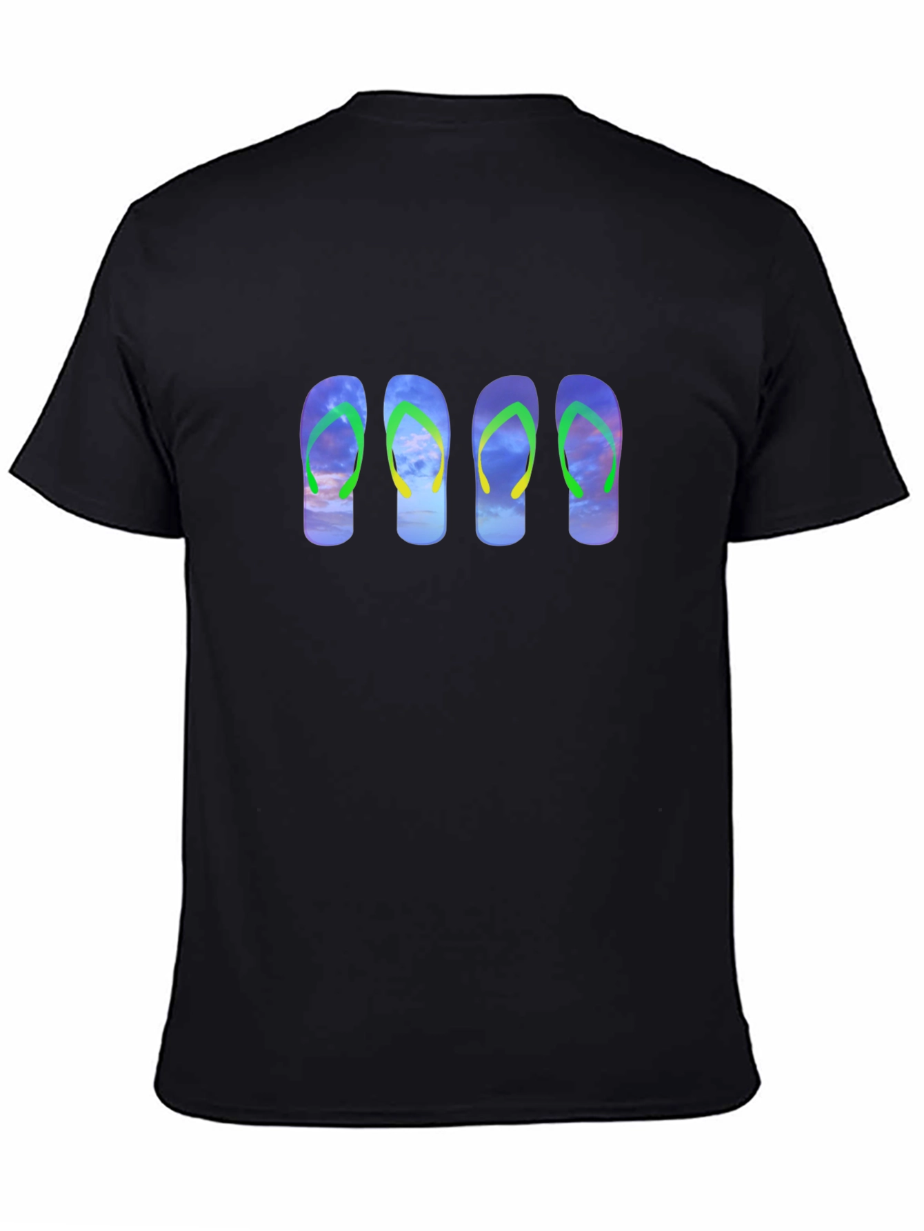 Flip Flop Sky Graphic Black Tee