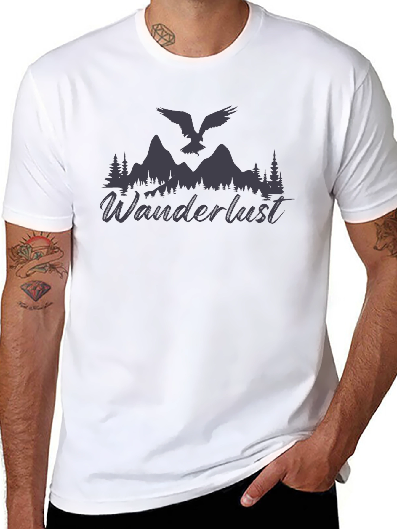 Wanderlust Graphic T-Shirt - Mens Black Tee
