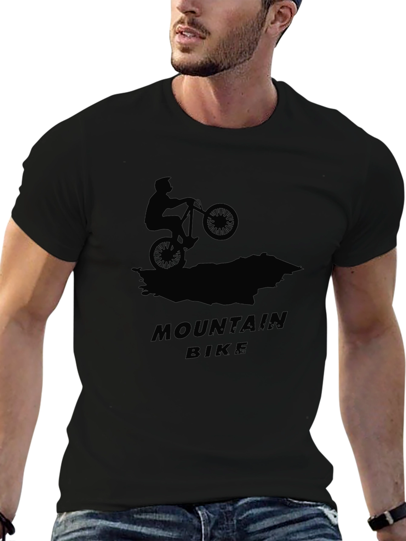 Mountain Bike Graphic Tee - Black Cotton