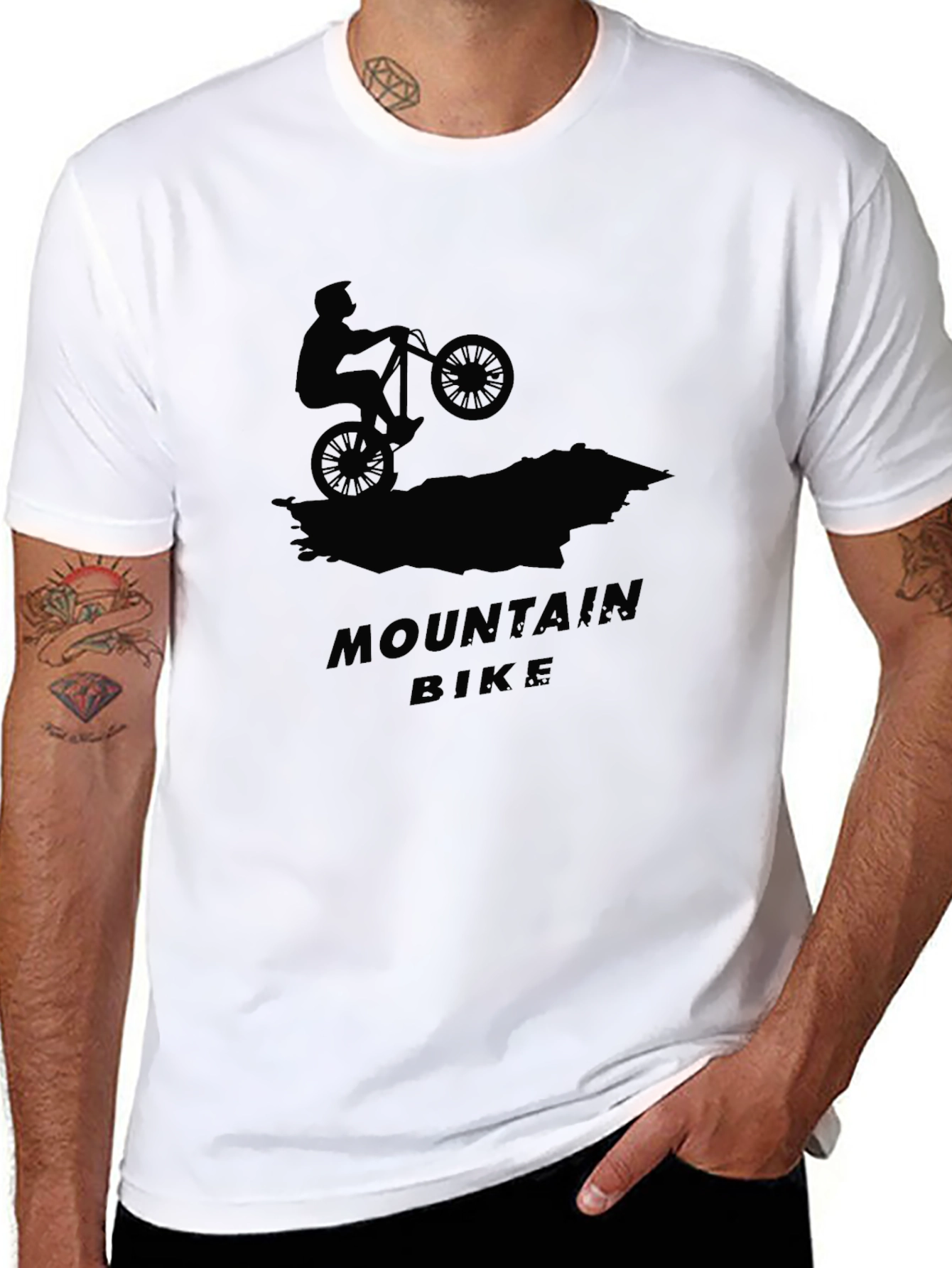 Mountain Bike Graphic Tee - Black Cotton