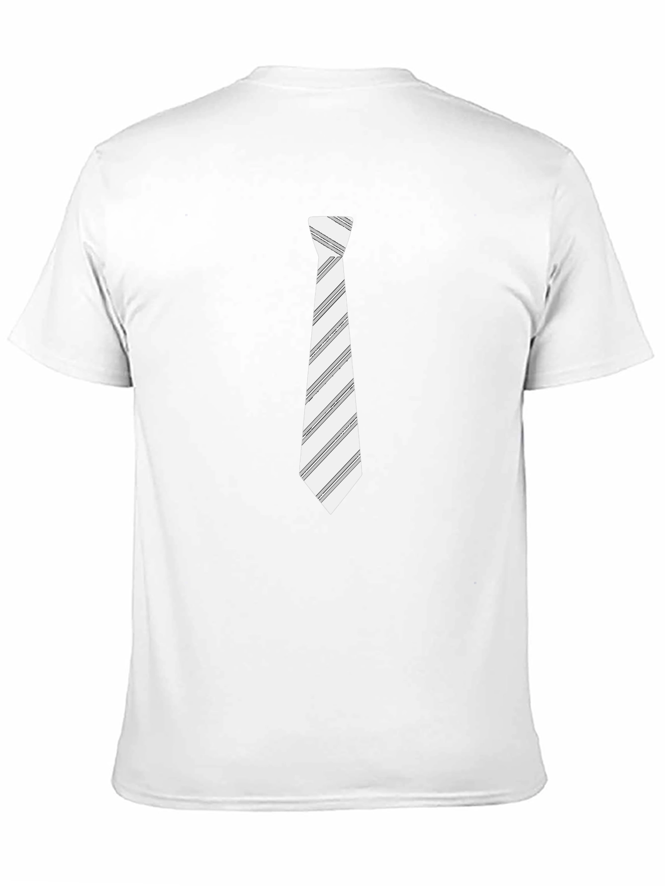 Black T-Shirt with Striped Tie Print