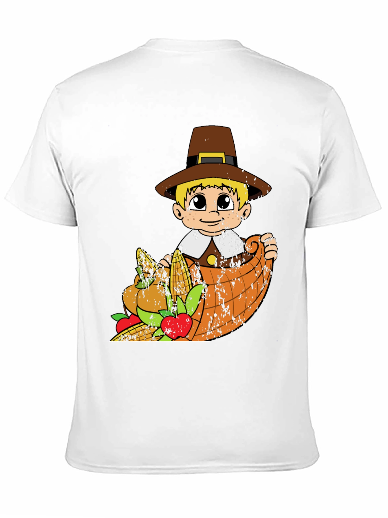 Thanksgiving Pilgrim Boy Cornucopia T-Shirt
