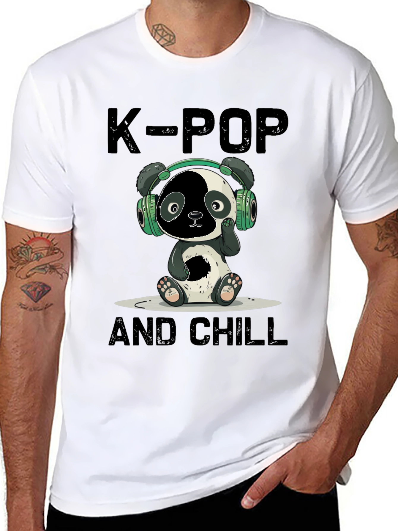 K-Pop Panda Chill Graphic Tee