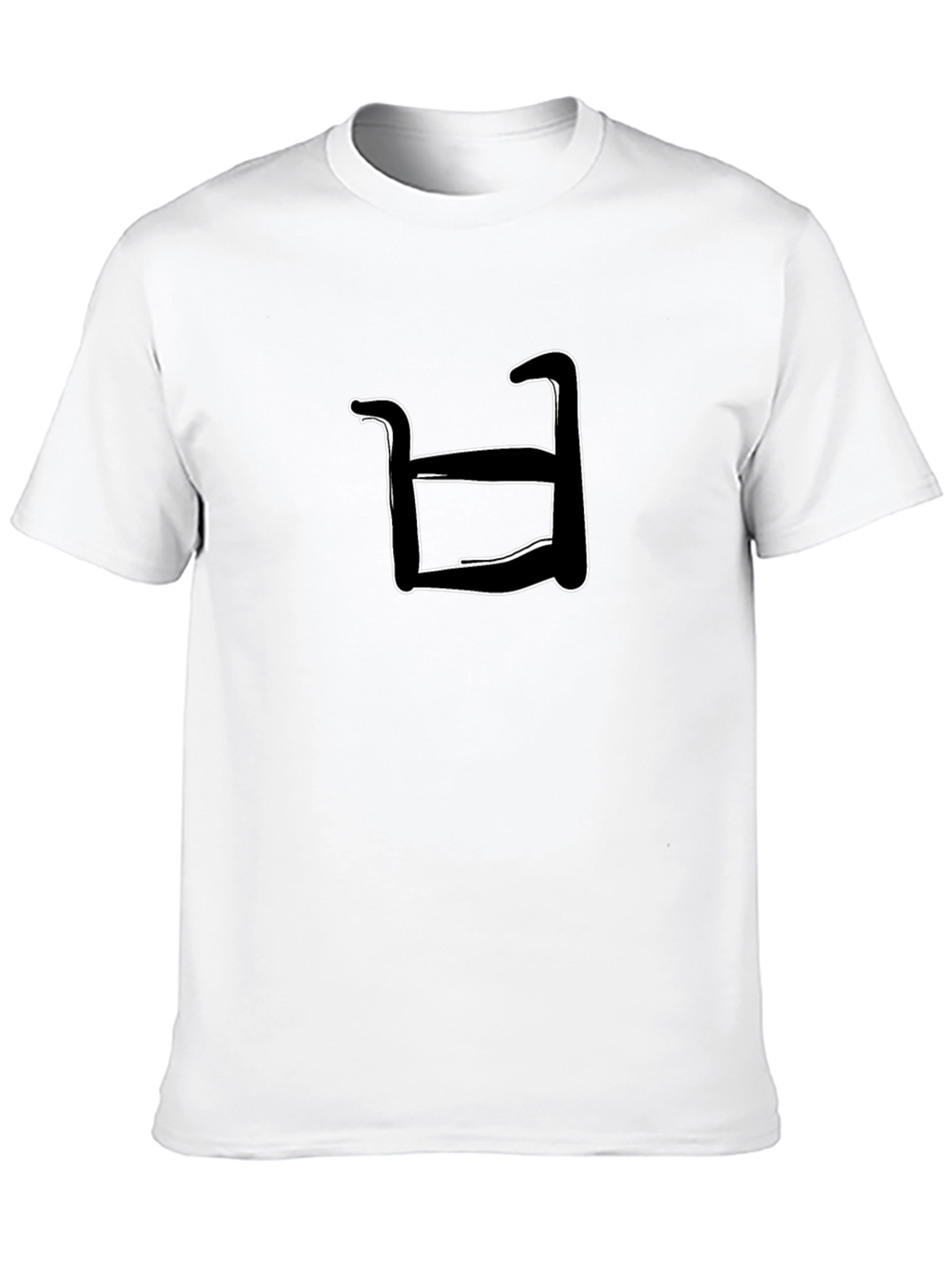 Abstract White Shape on Black T-Shirt