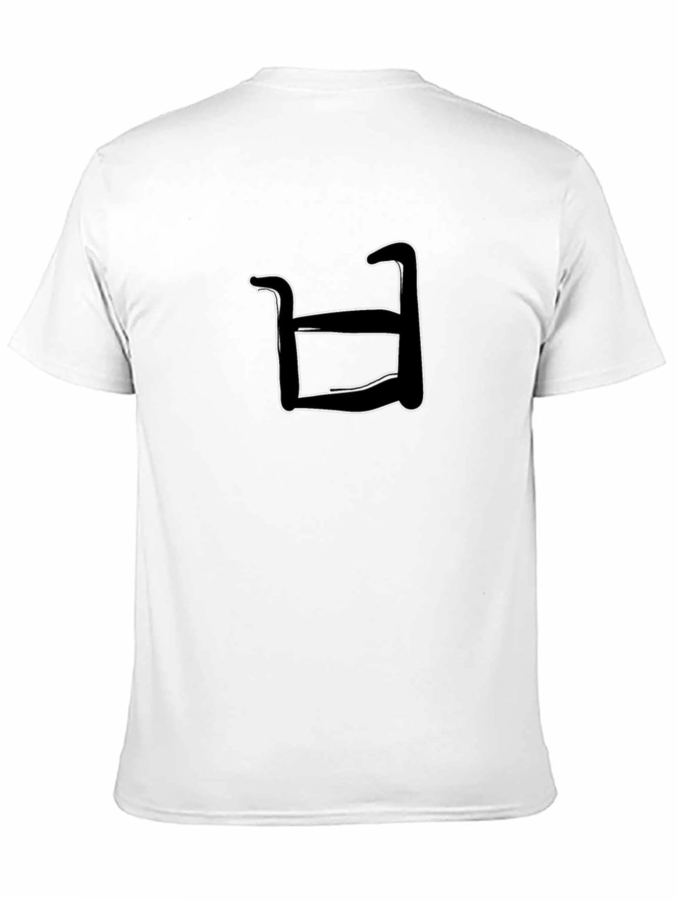 Abstract White Shape on Black T-Shirt