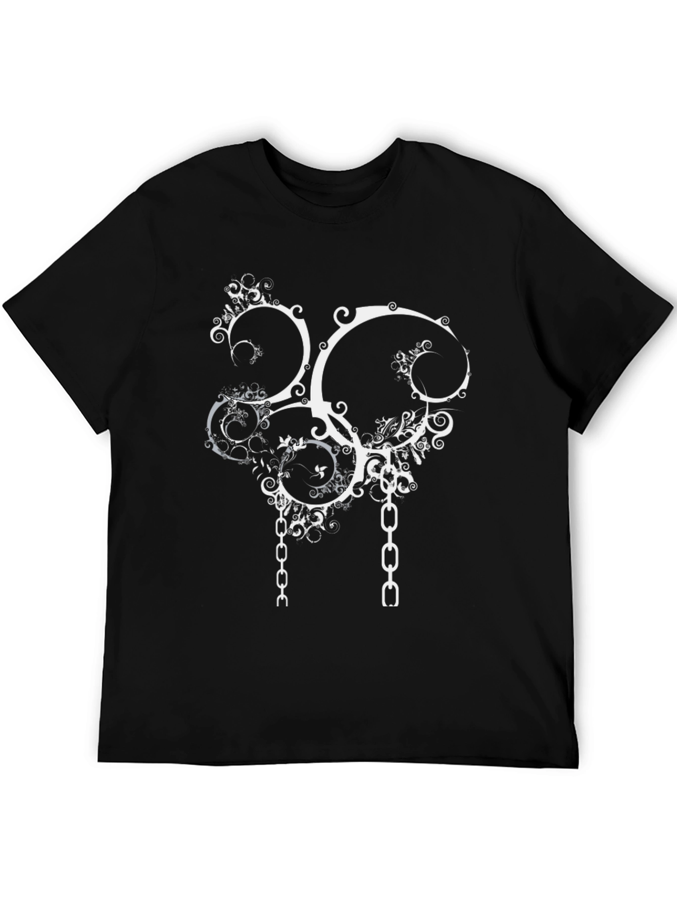 Abstract Chain Graphic Tee - Black