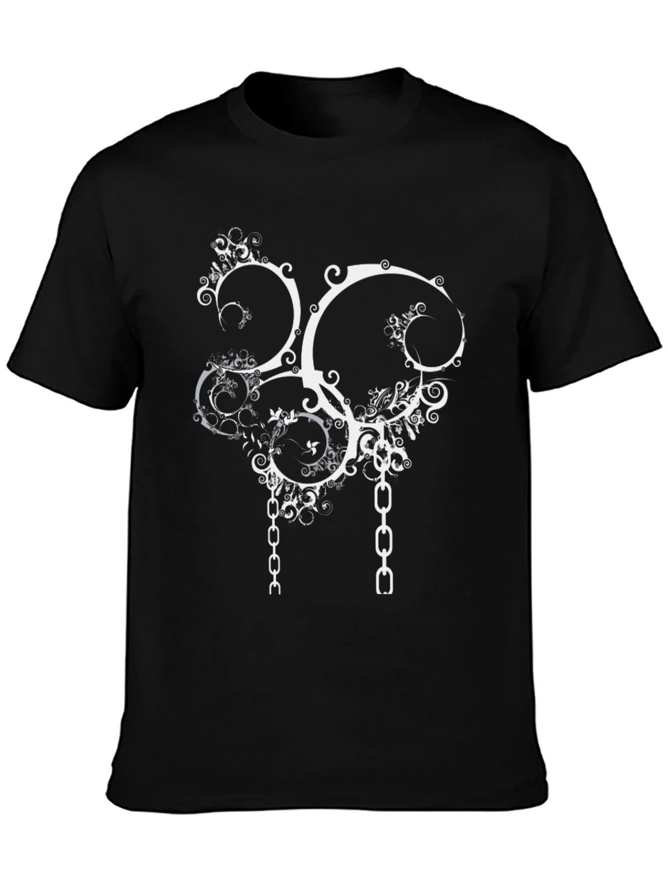 Abstract Chain Graphic Tee - Black