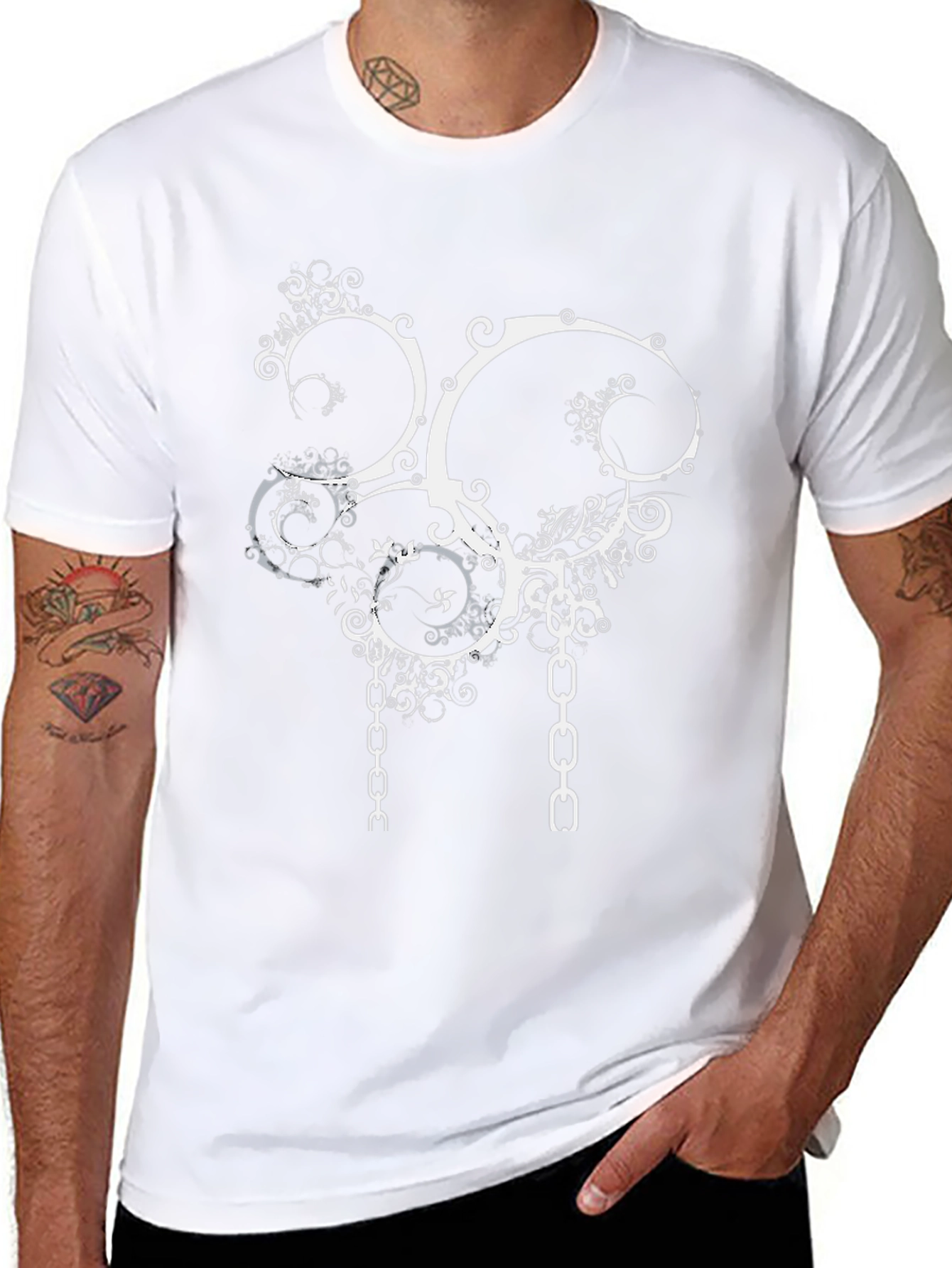 Abstract Chain Graphic Tee - Black