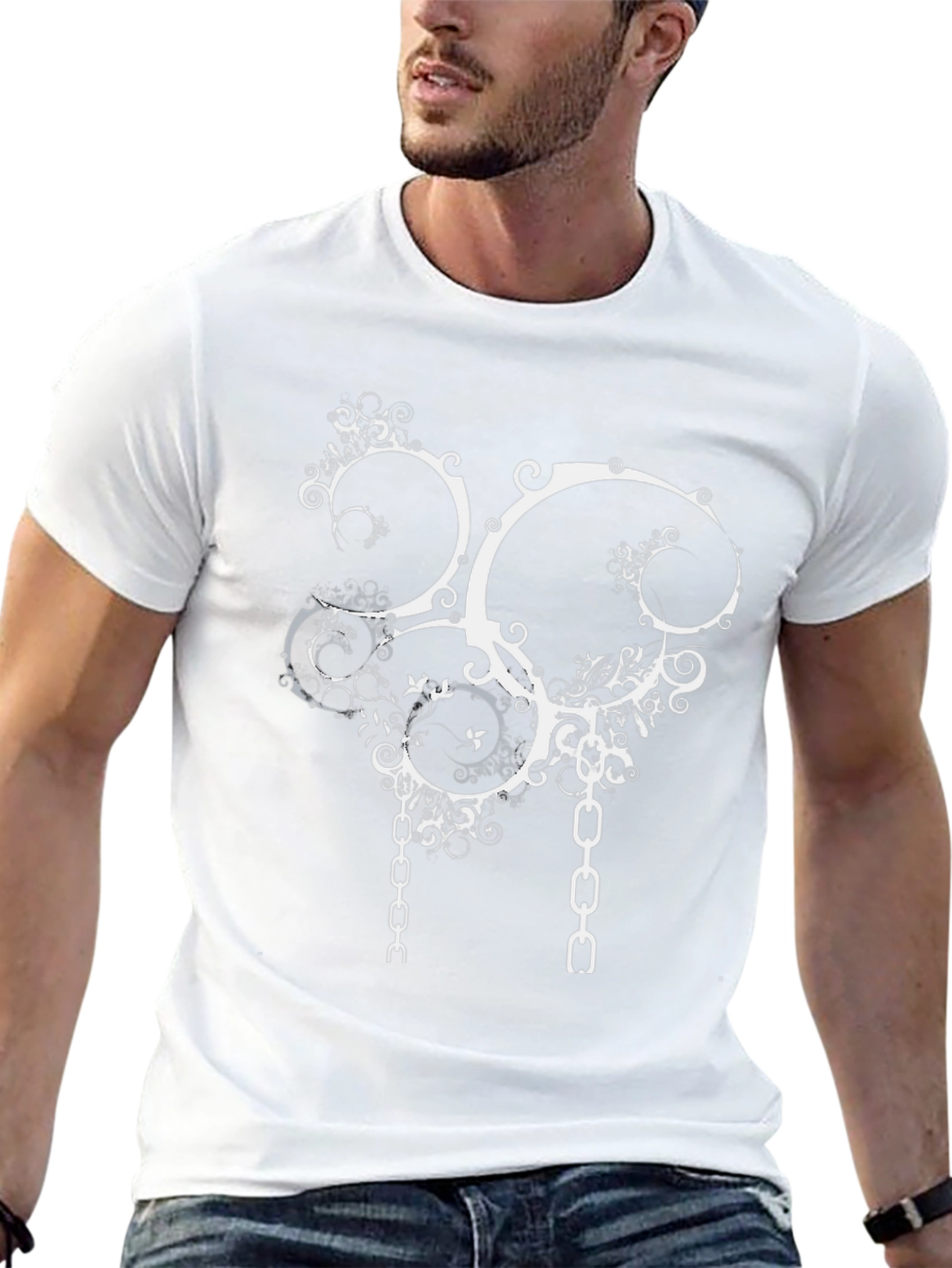 Abstract Chain Graphic Tee - Black