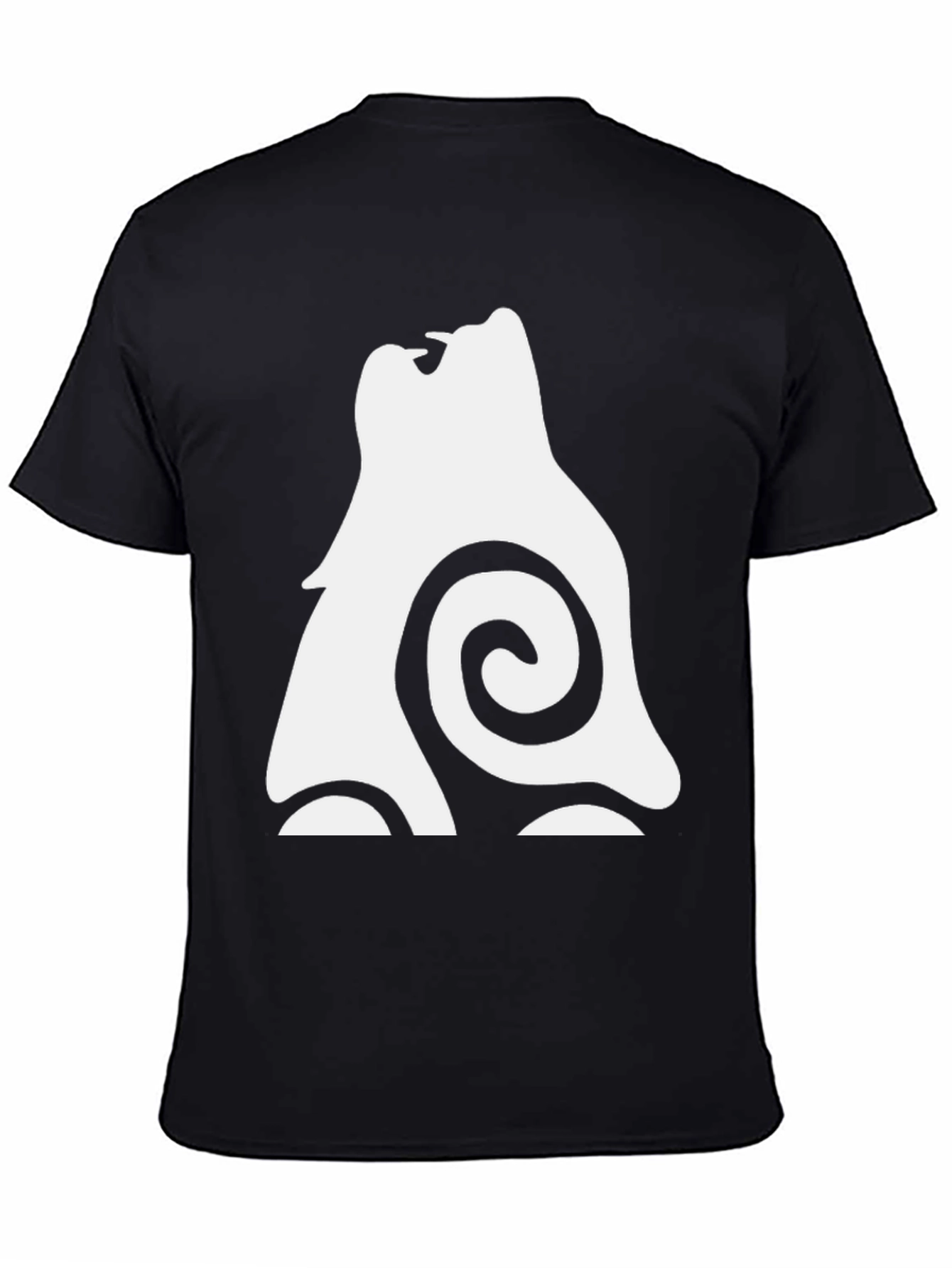 Mens Black T-Shirt - Abstract Wolf Design