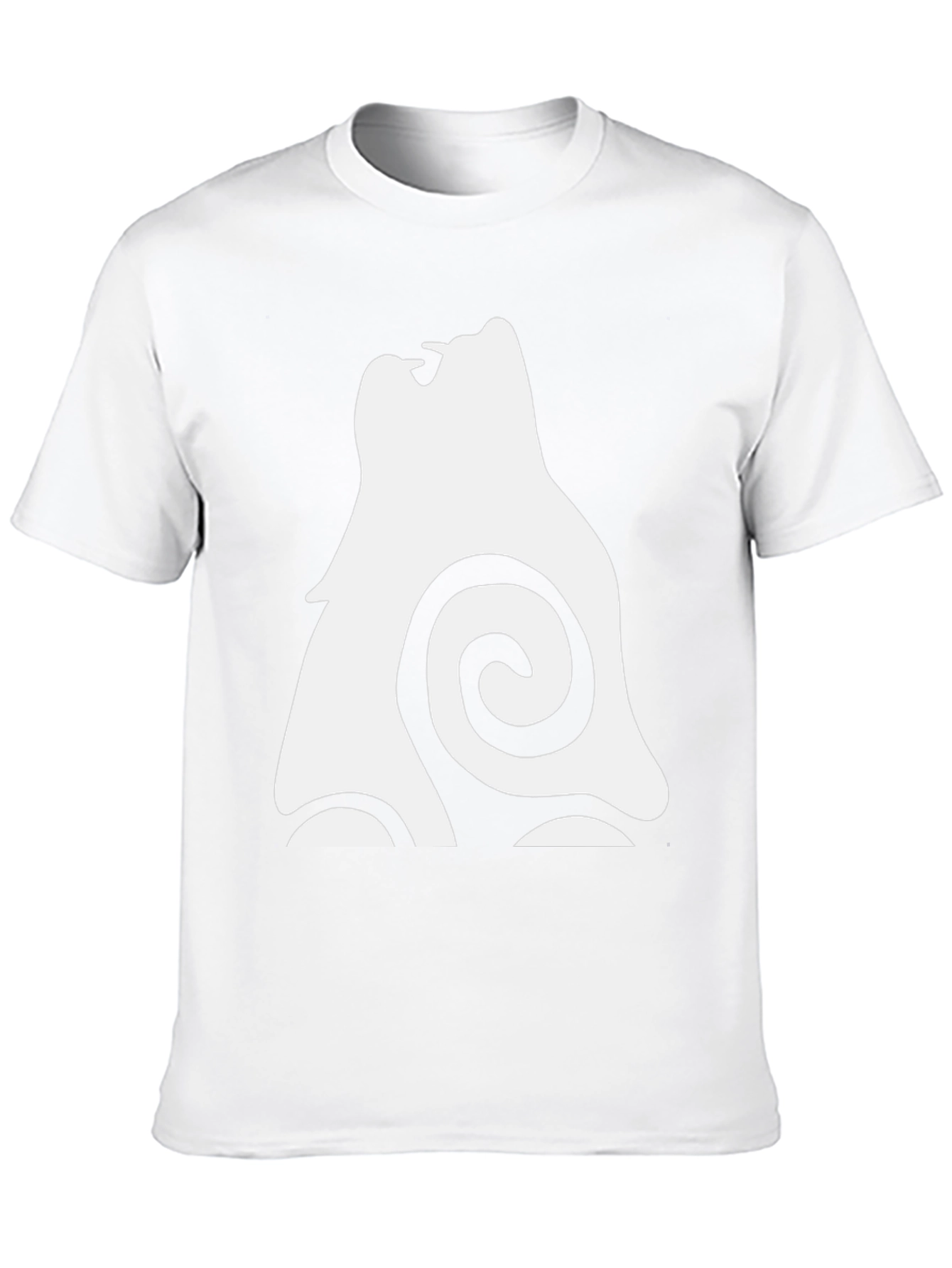 Mens Black T-Shirt - Abstract Wolf Design