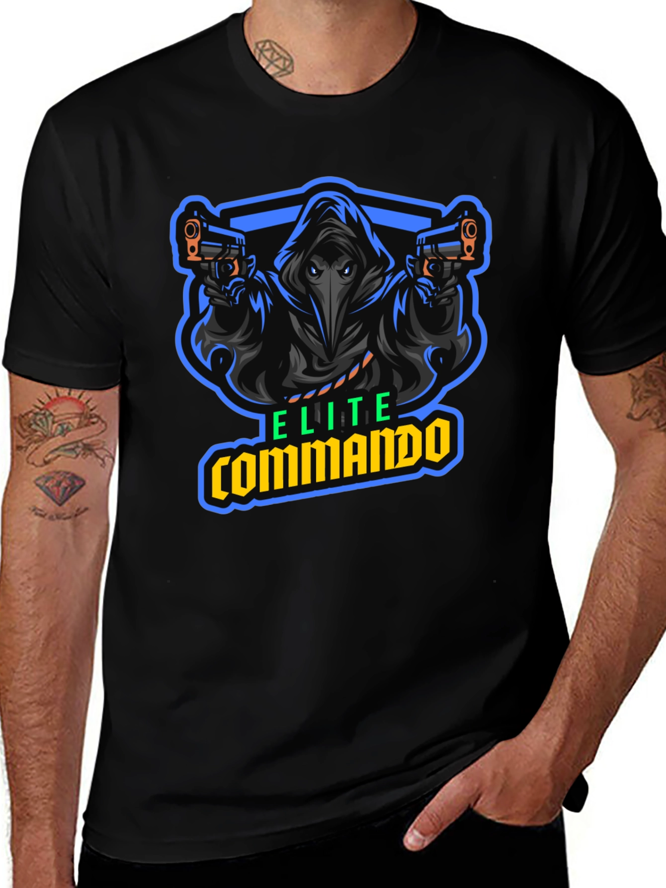 Elite Commando Graphic T-Shirt - Black